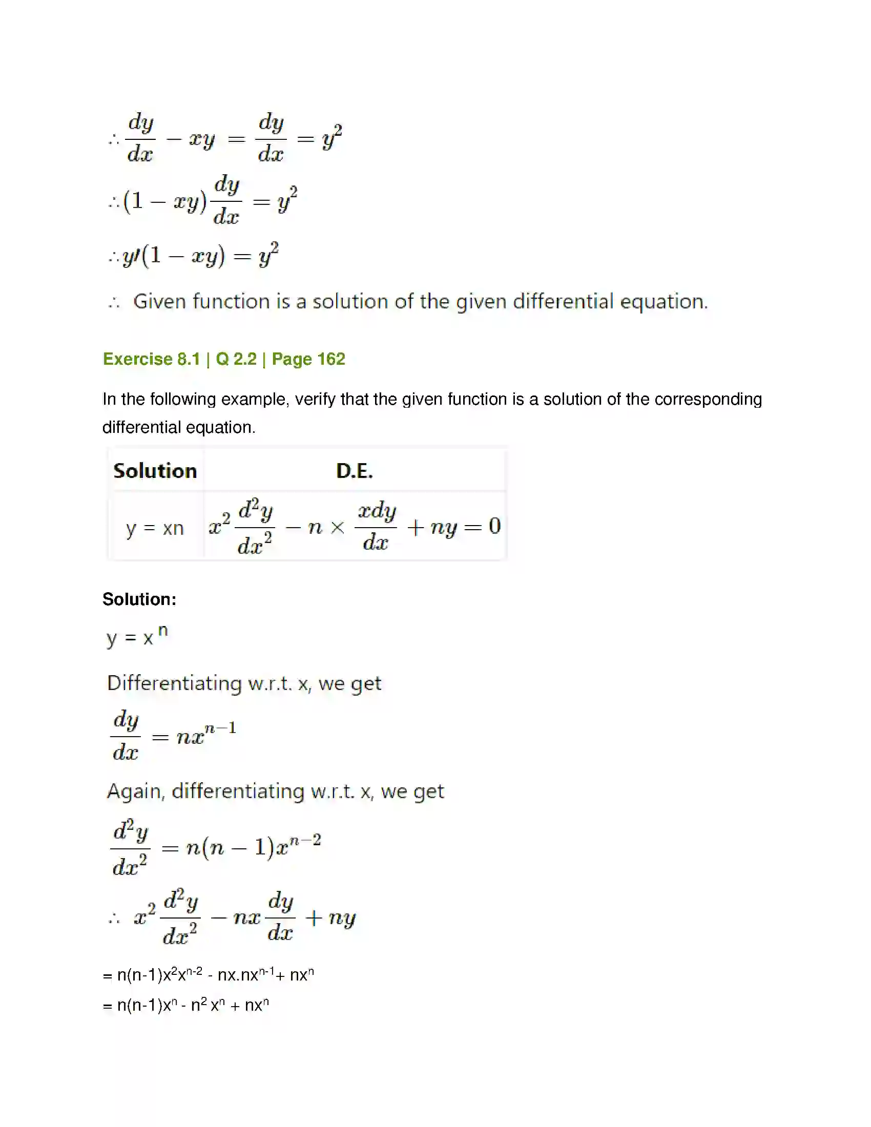 Maharashtra Board Class 12th Mathematics & Statistics-1 (Commerce) Differential Equation and Applications Solution 5