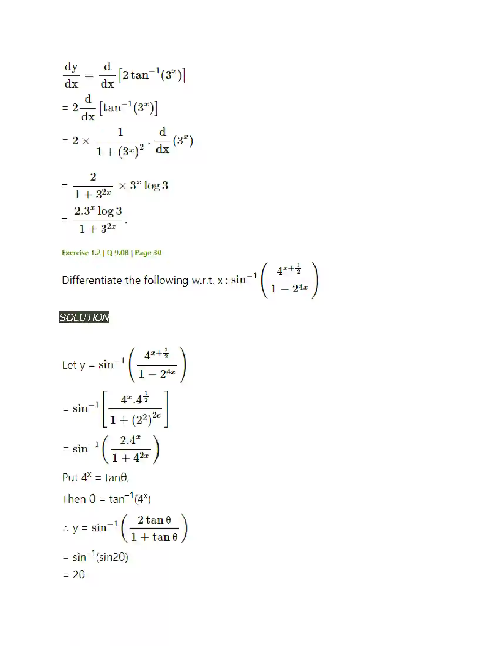 Maharashtra Board Class 12th Mathematics & Statistics-2 (Arts & Science) Differentiation Solution 102