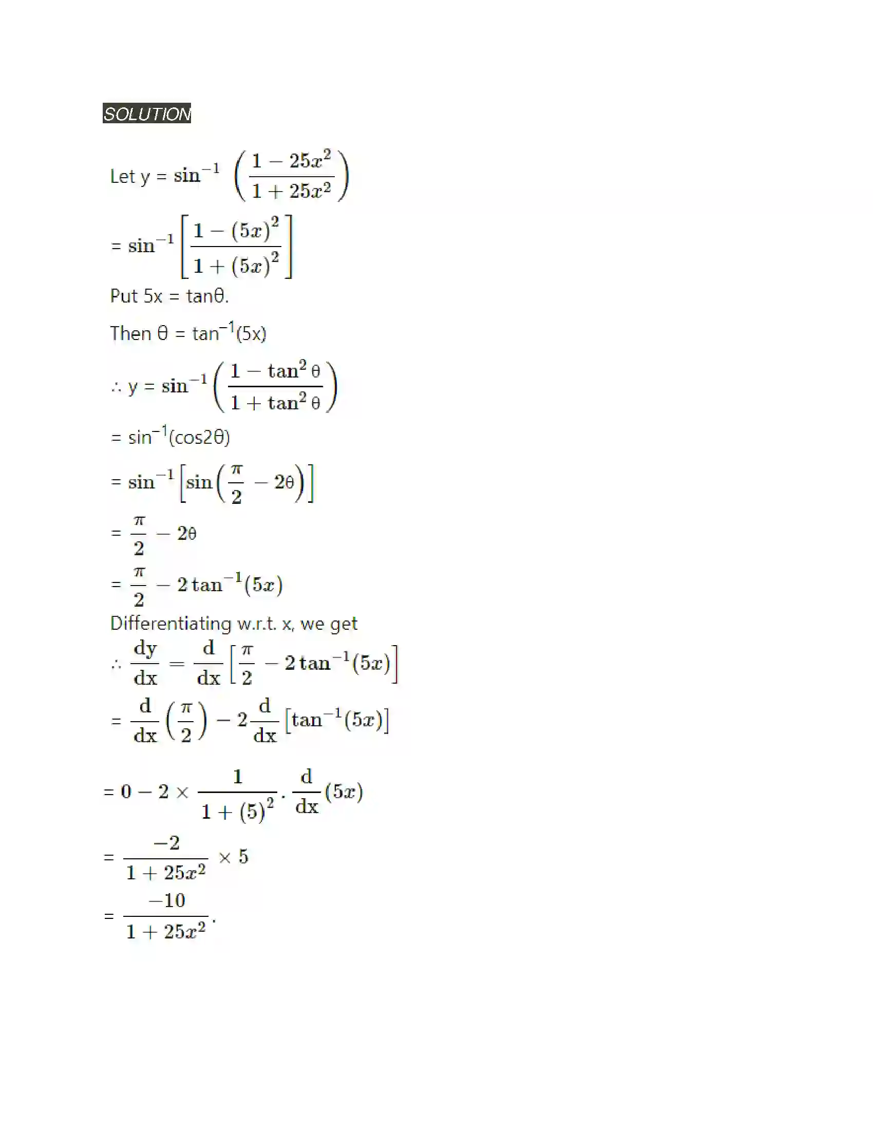 Maharashtra Board Class 12th Mathematics & Statistics-2 (Arts & Science) Differentiation Solution 104
