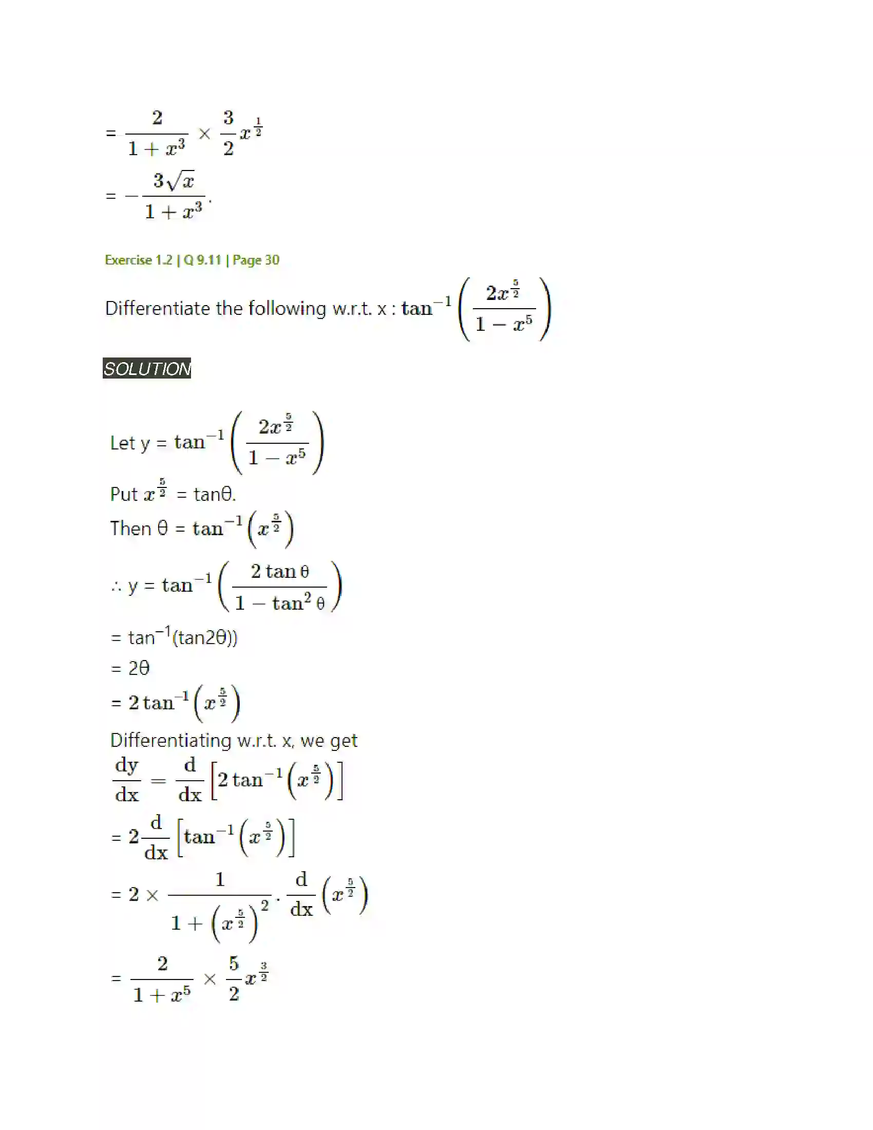 Maharashtra Board Class 12th Mathematics & Statistics-2 (Arts & Science) Differentiation Solution 106