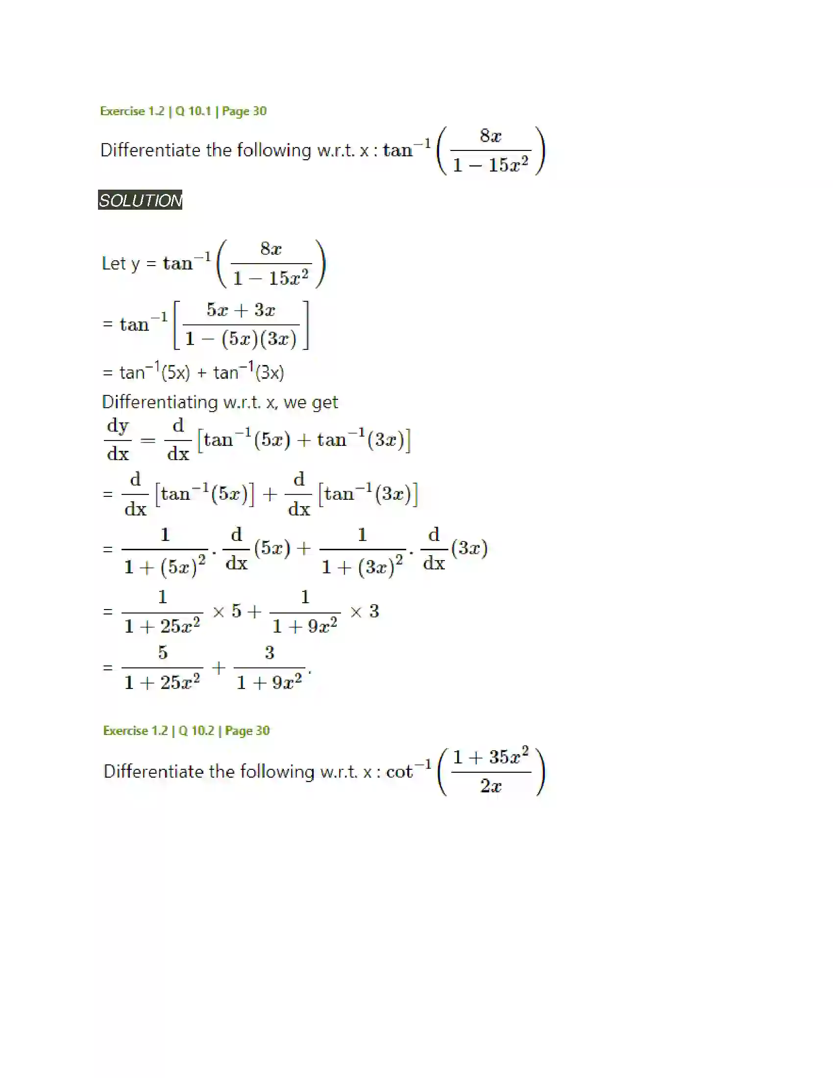 Maharashtra Board Class 12th Mathematics & Statistics-2 (Arts & Science) Differentiation Solution 108