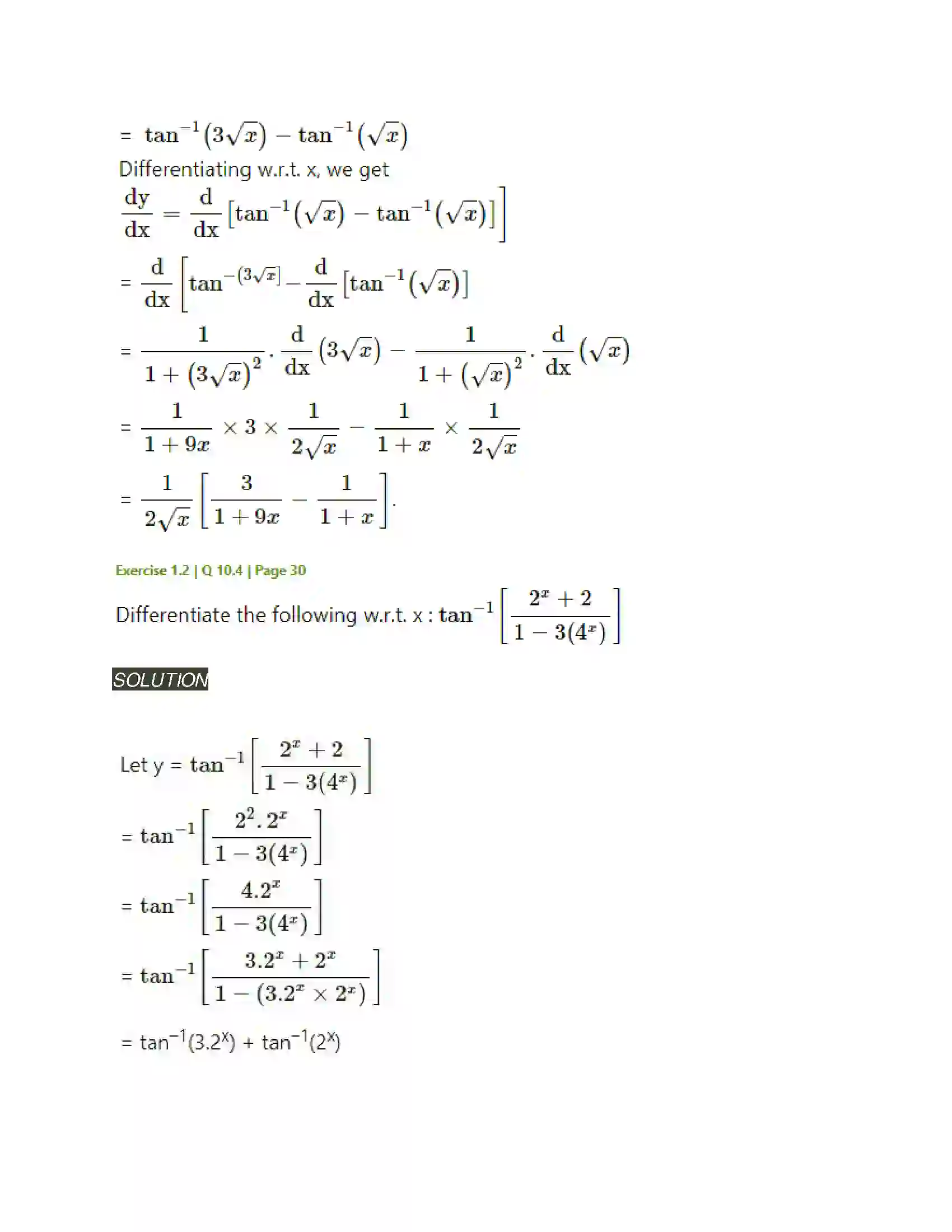 Maharashtra Board Class 12th Mathematics & Statistics-2 (Arts & Science) Differentiation Solution 110