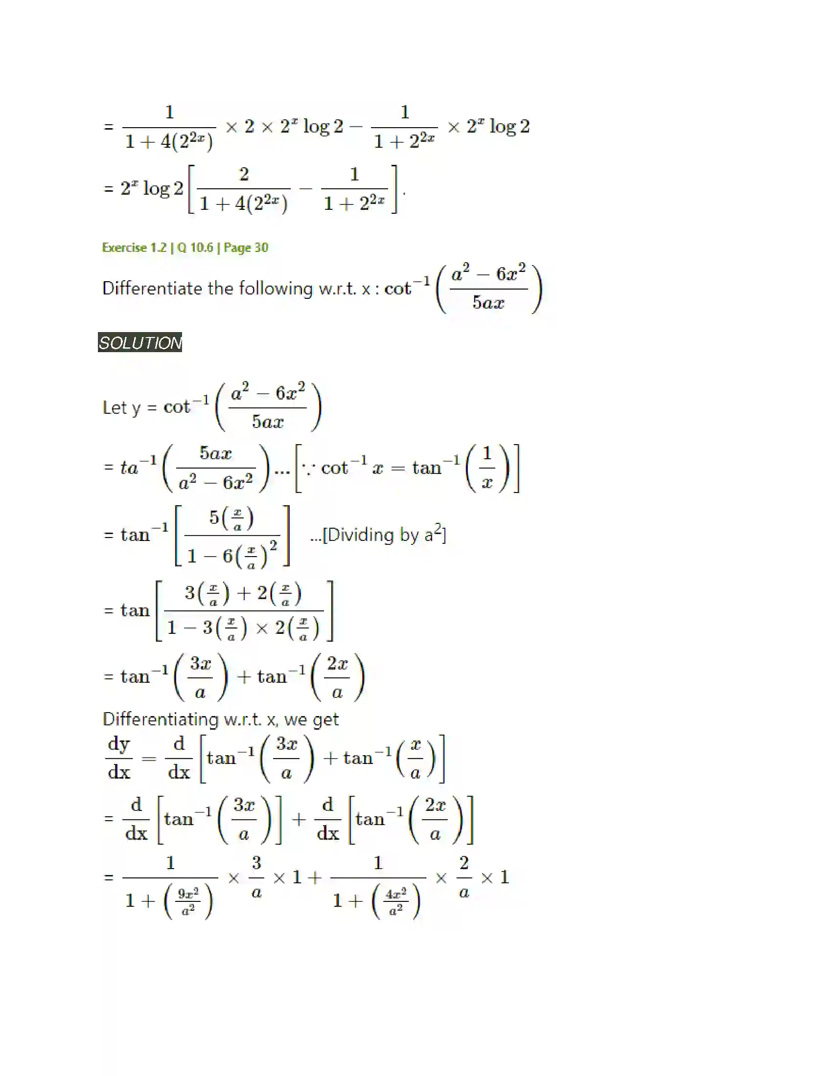 Maharashtra Board Class 12th Mathematics & Statistics-2 (Arts & Science) Differentiation Solution 112
