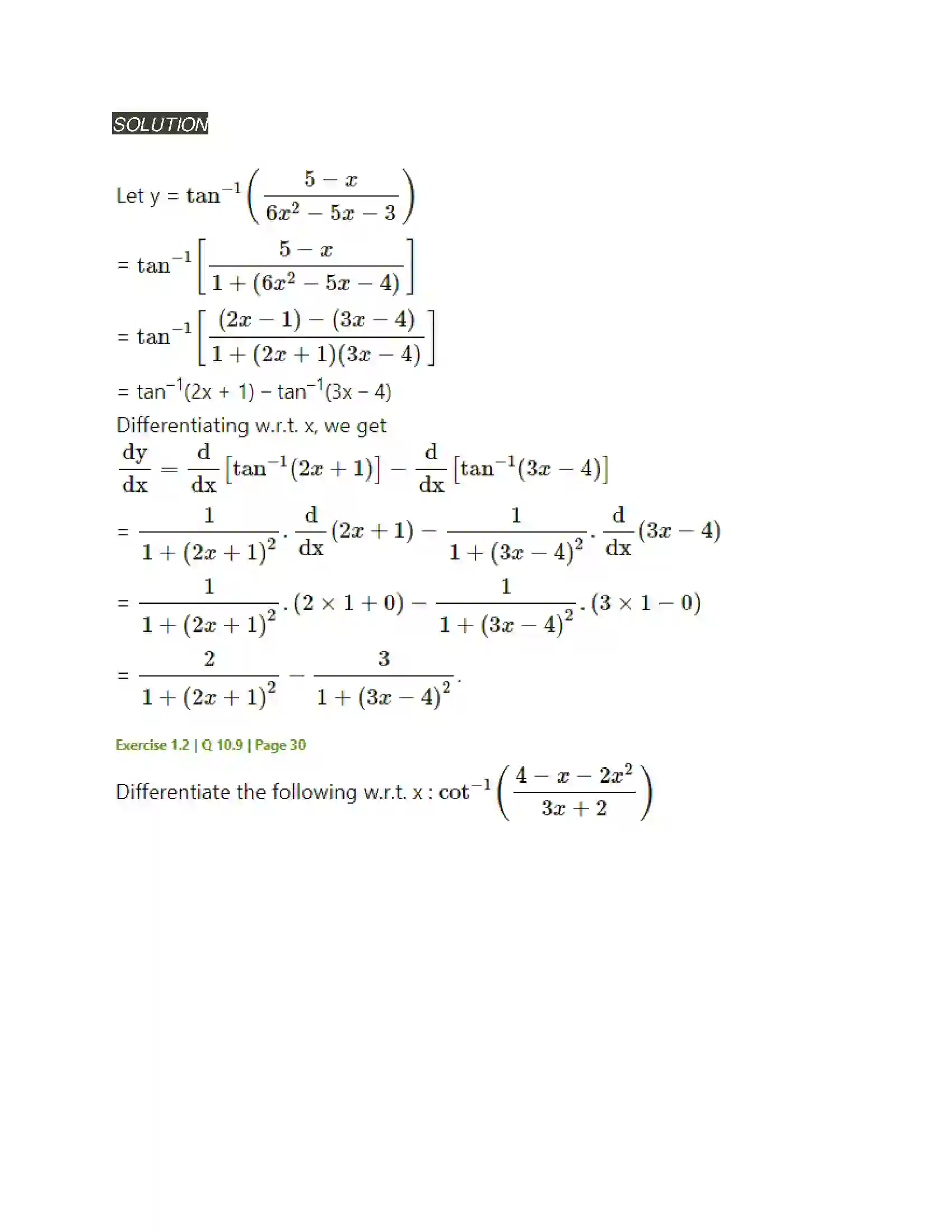 Maharashtra Board Class 12th Mathematics & Statistics-2 (Arts & Science) Differentiation Solution 114