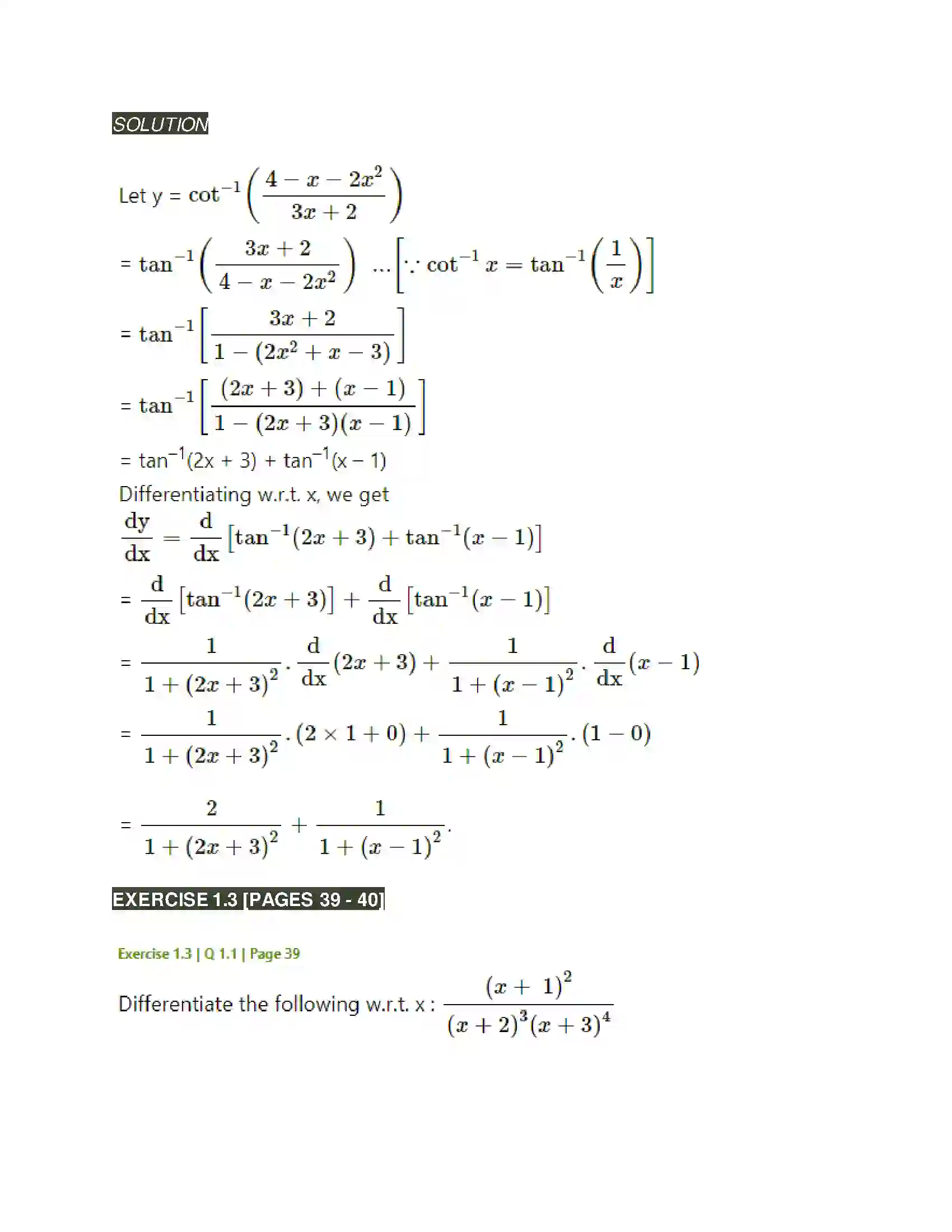 Maharashtra Board Class 12th Mathematics & Statistics-2 (Arts & Science) Differentiation Solution 115