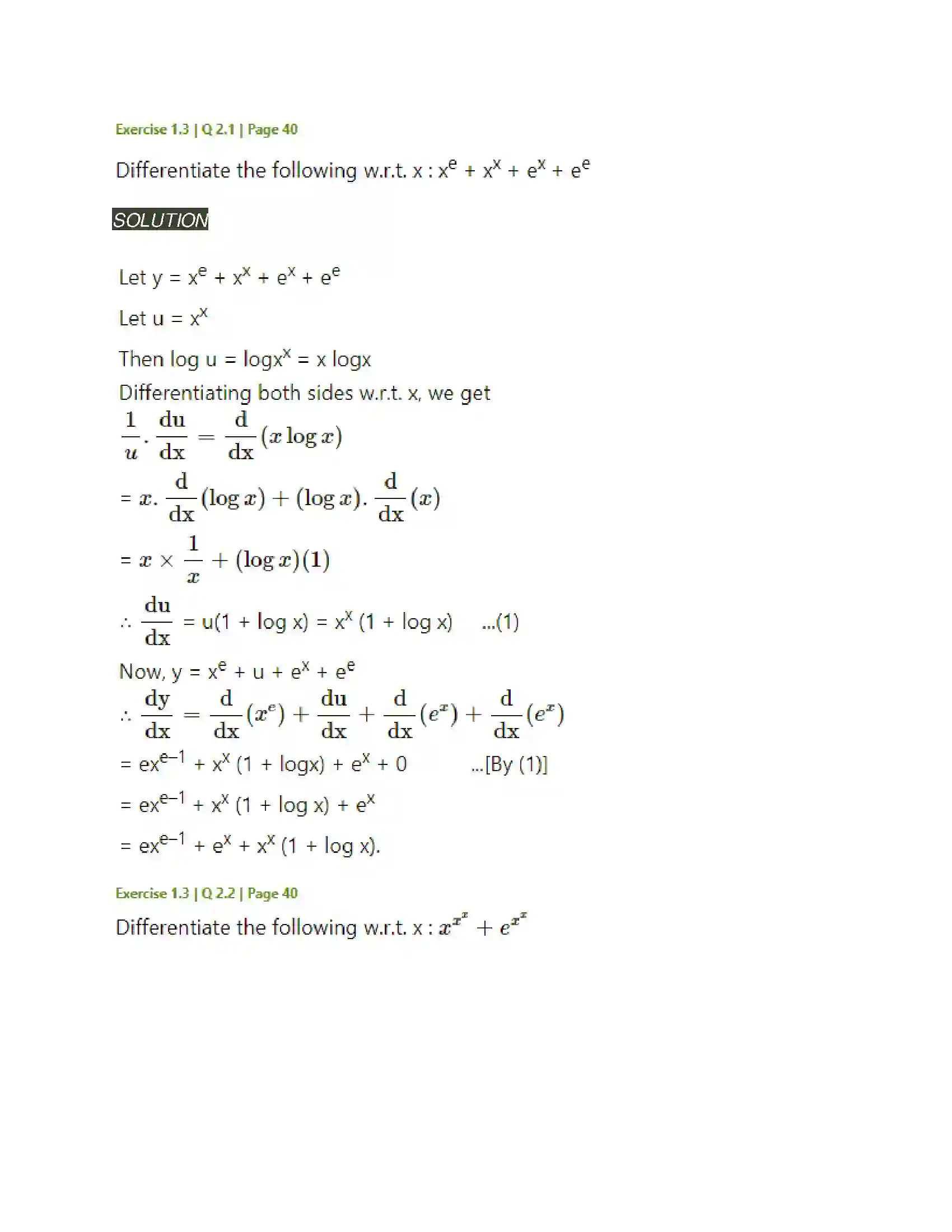 Maharashtra Board Class 12th Mathematics & Statistics-2 (Arts & Science) Differentiation Solution 123