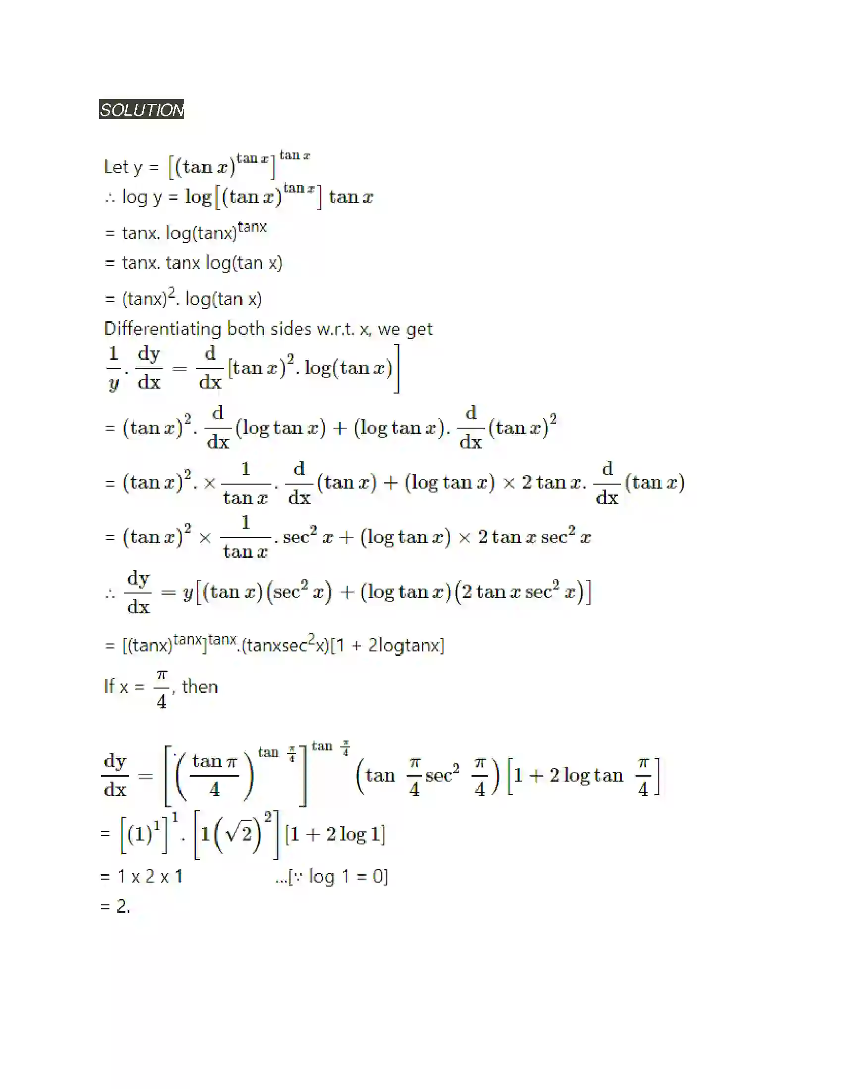 Maharashtra Board Class 12th Mathematics & Statistics-2 (Arts & Science) Differentiation Solution 133
