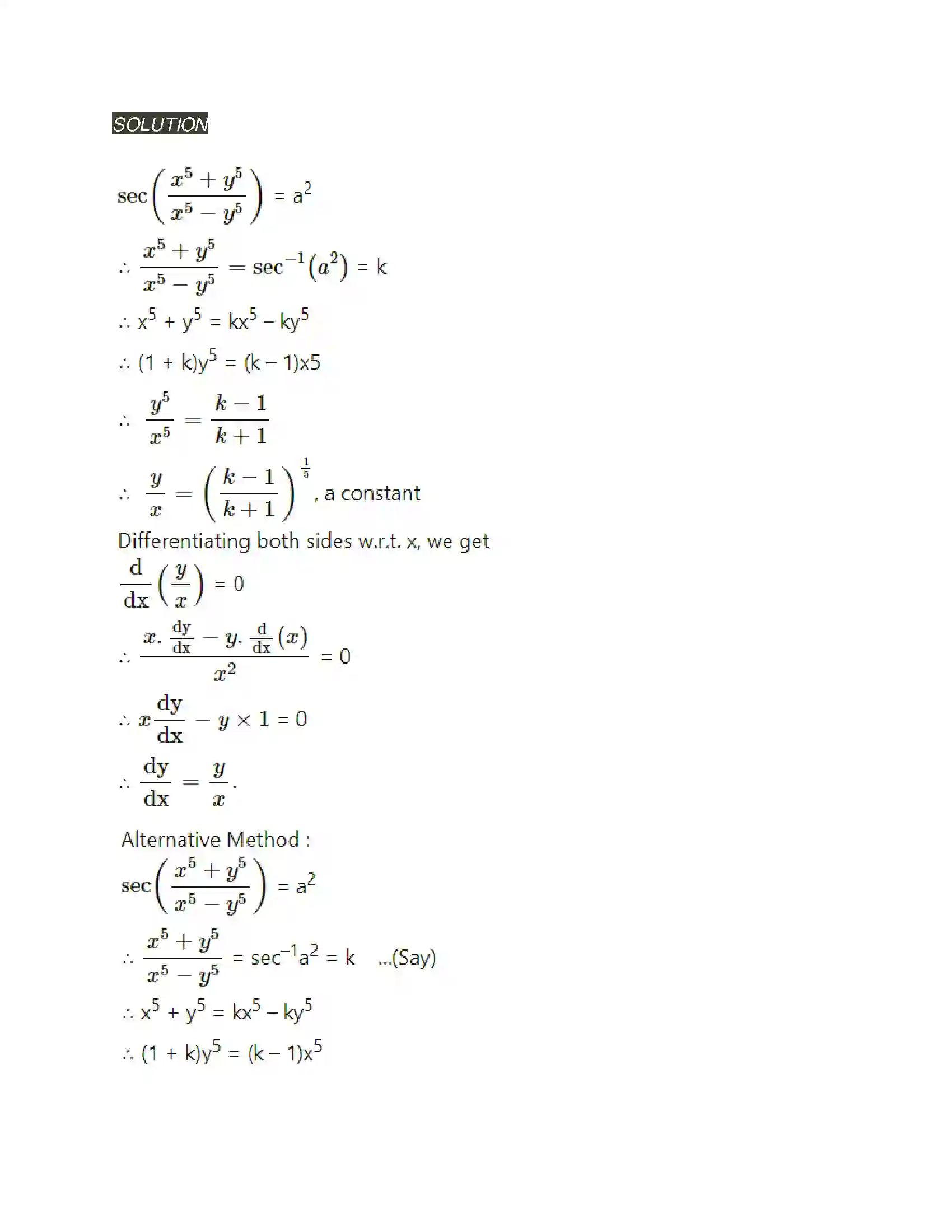 Maharashtra Board Class 12th Mathematics & Statistics-2 (Arts & Science) Differentiation Solution 142