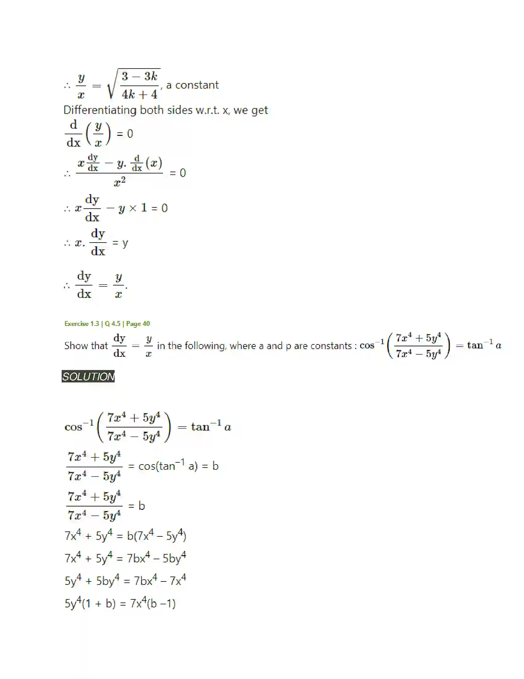 Maharashtra Board Class 12th Mathematics & Statistics-2 (Arts & Science) Differentiation Solution 144