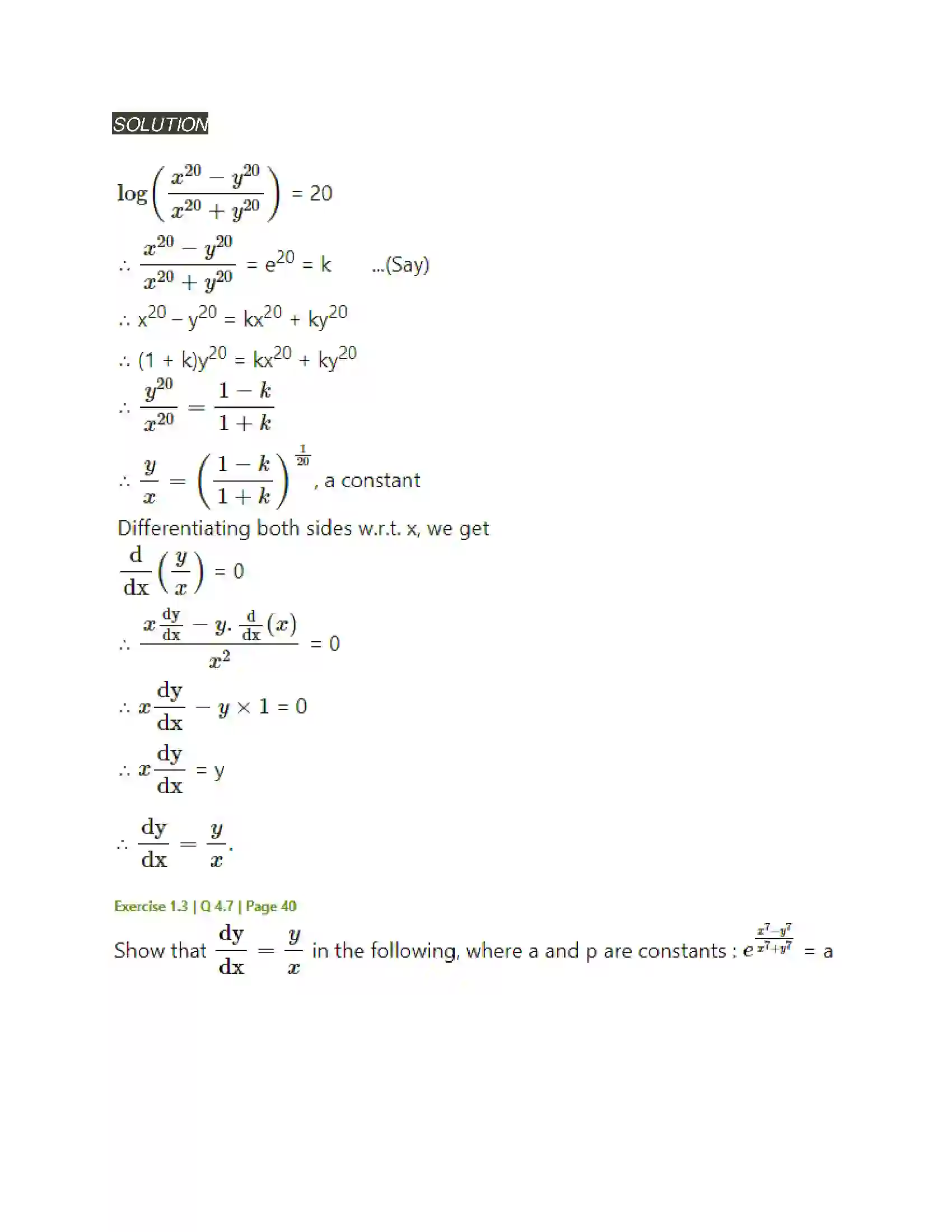 Maharashtra Board Class 12th Mathematics & Statistics-2 (Arts & Science) Differentiation Solution 146