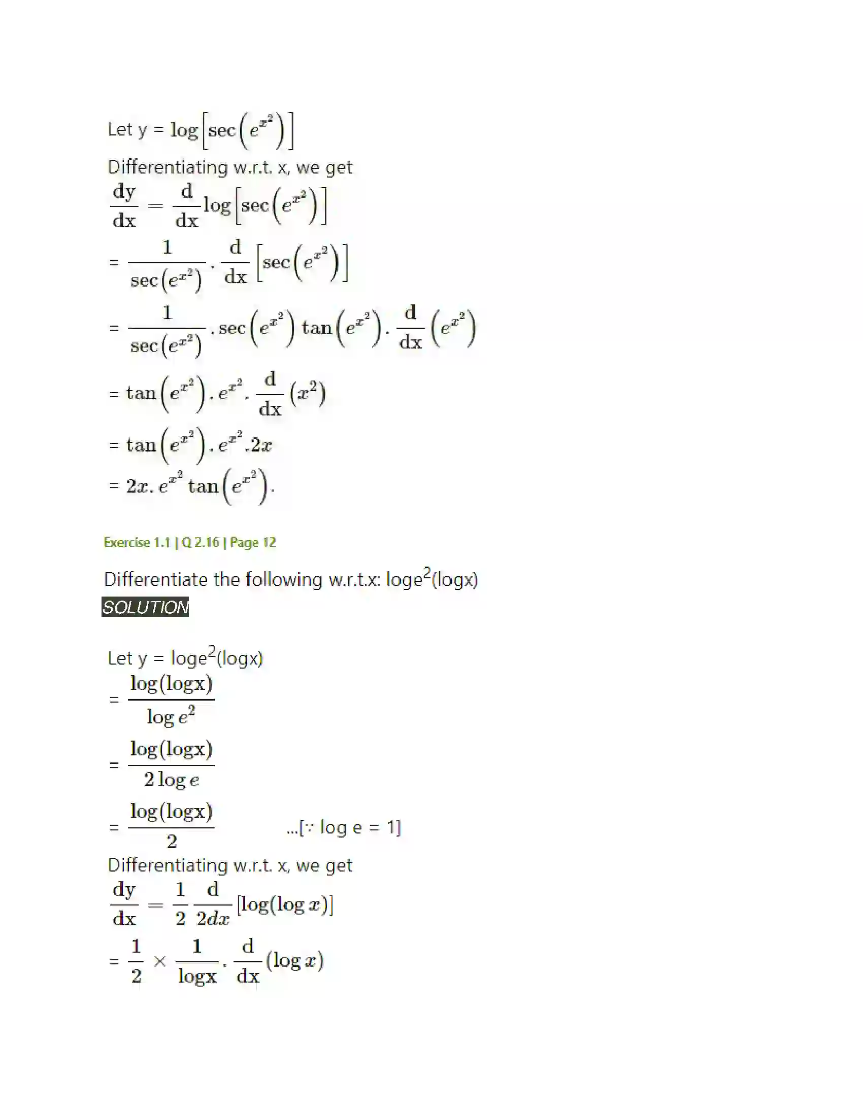 Maharashtra Board Class 12th Mathematics & Statistics-2 (Arts & Science) Differentiation Solution 15