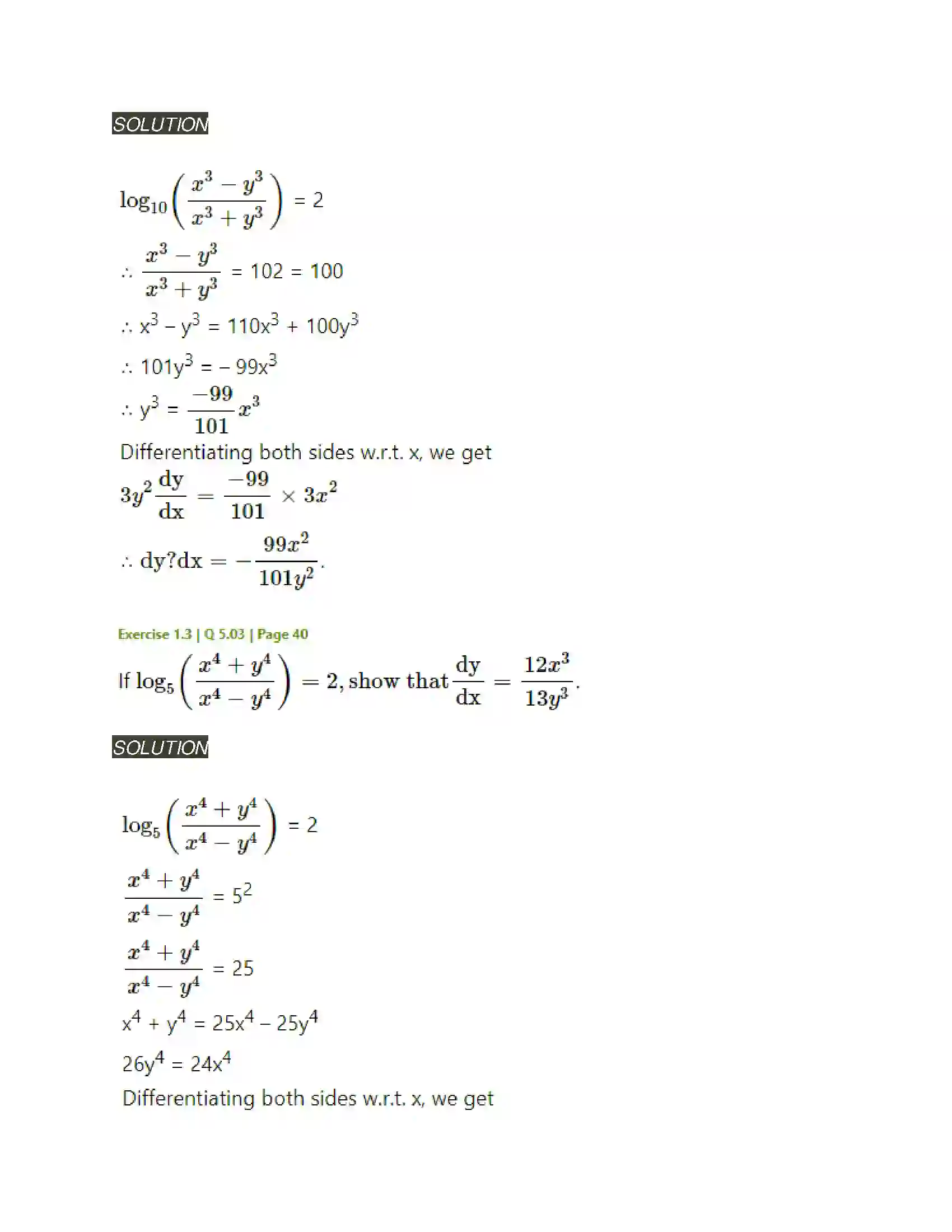 Maharashtra Board Class 12th Mathematics & Statistics-2 (Arts & Science) Differentiation Solution 150