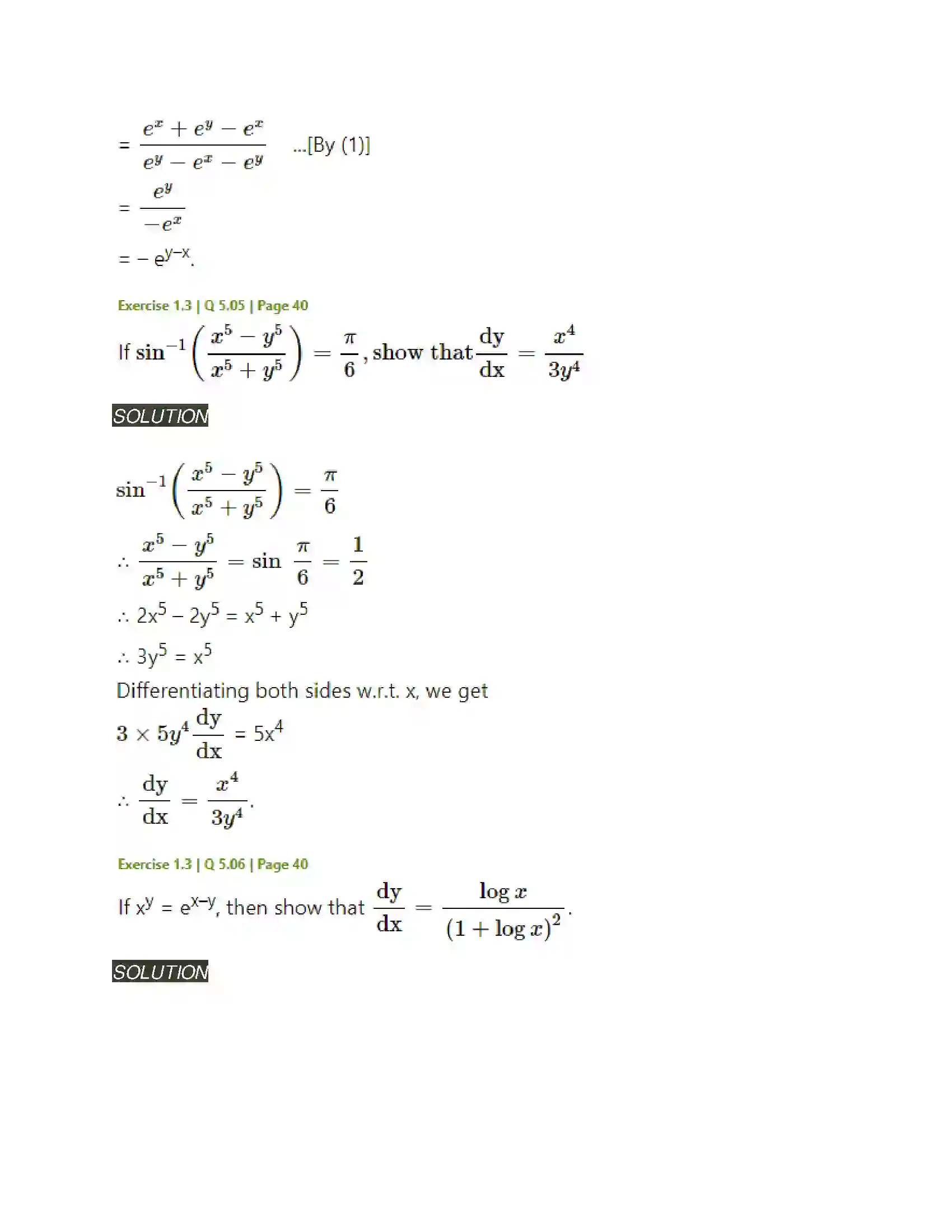 Maharashtra Board Class 12th Mathematics & Statistics-2 (Arts & Science) Differentiation Solution 152