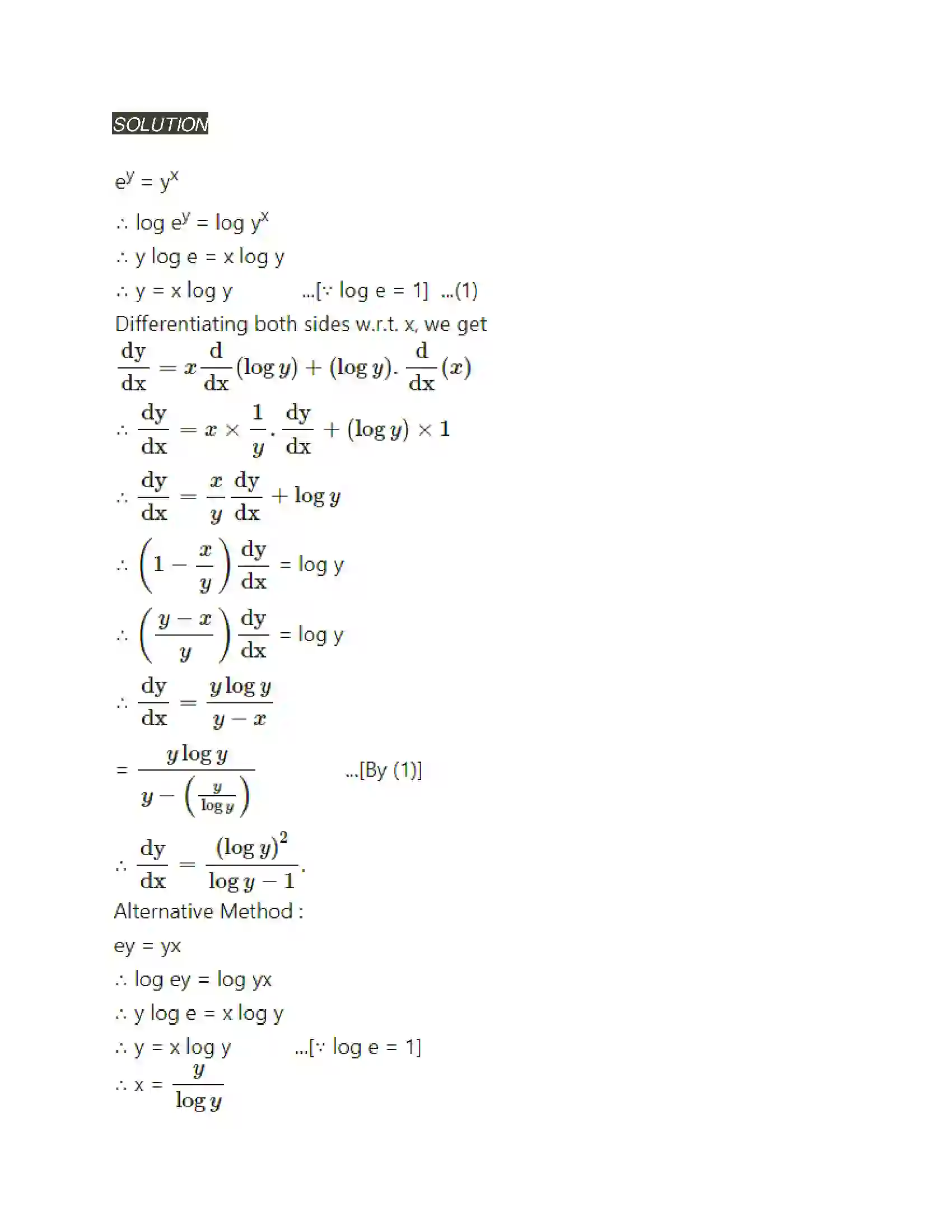 Maharashtra Board Class 12th Mathematics & Statistics-2 (Arts & Science) Differentiation Solution 156