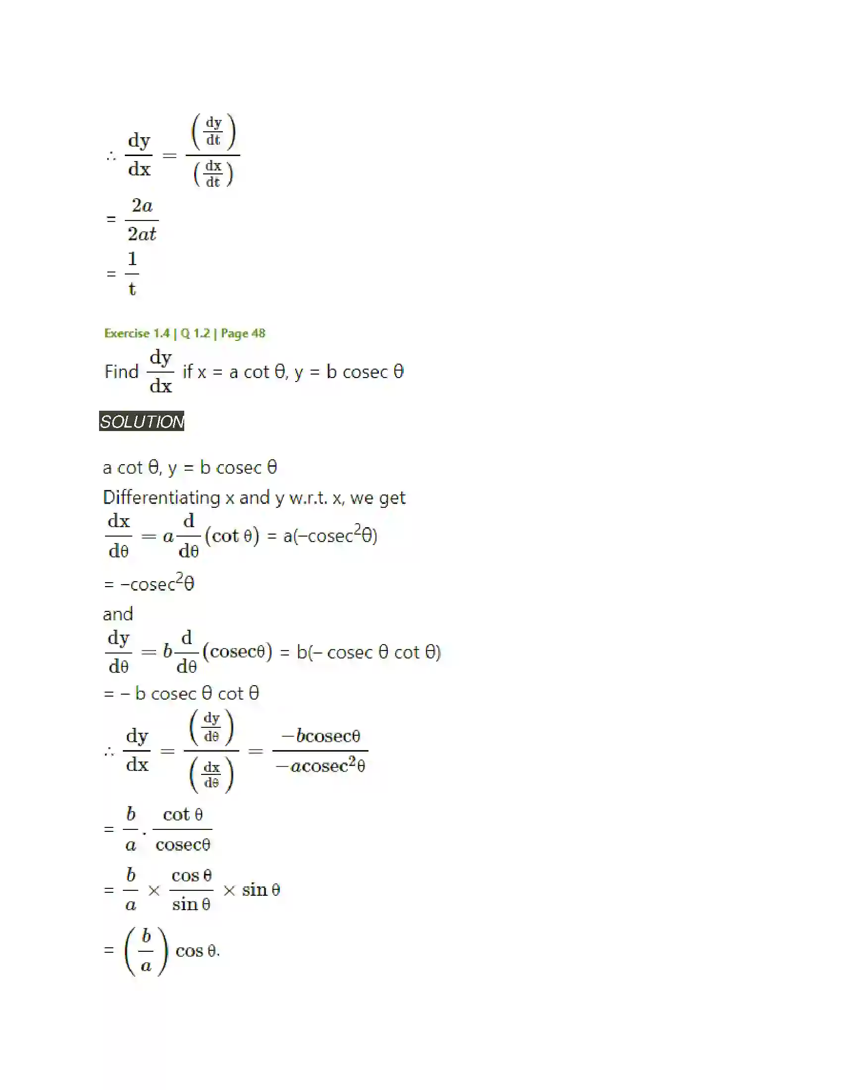 Maharashtra Board Class 12th Mathematics & Statistics-2 (Arts & Science) Differentiation Solution 158