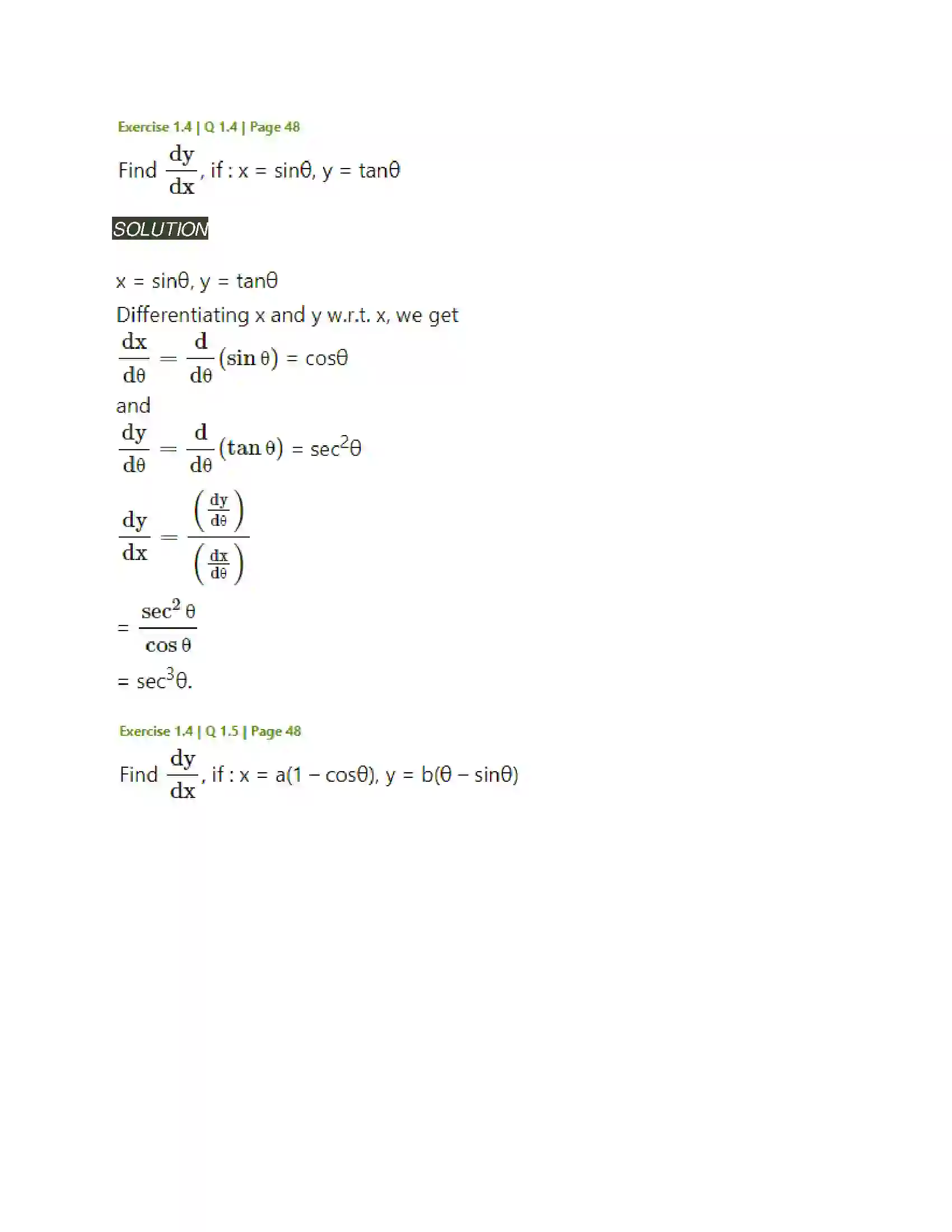 Maharashtra Board Class 12th Mathematics & Statistics-2 (Arts & Science) Differentiation Solution 160