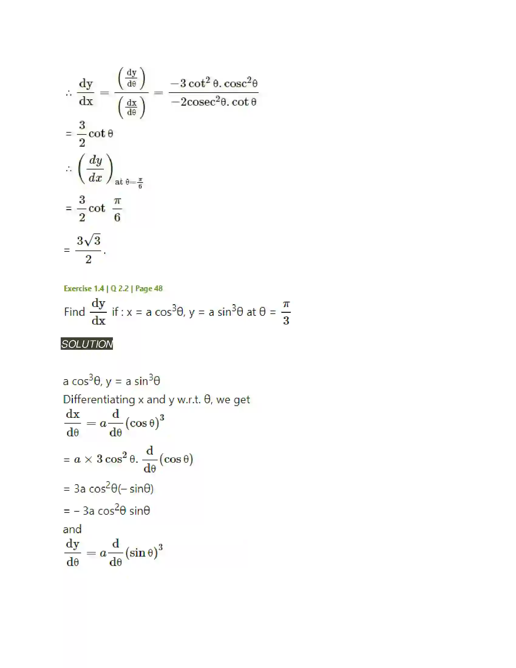 Maharashtra Board Class 12th Mathematics & Statistics-2 (Arts & Science) Differentiation Solution 167