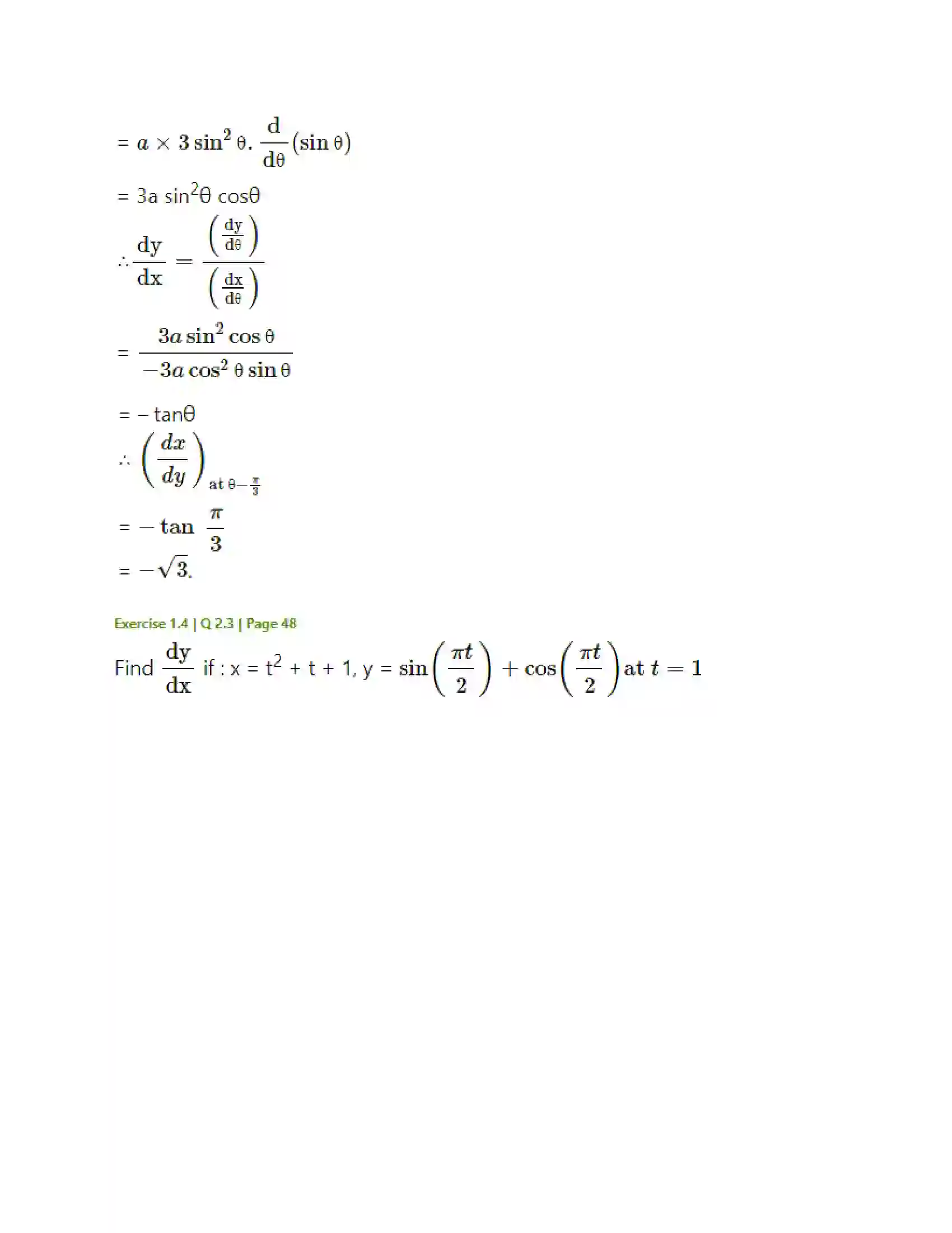 Maharashtra Board Class 12th Mathematics & Statistics-2 (Arts & Science) Differentiation Solution 168