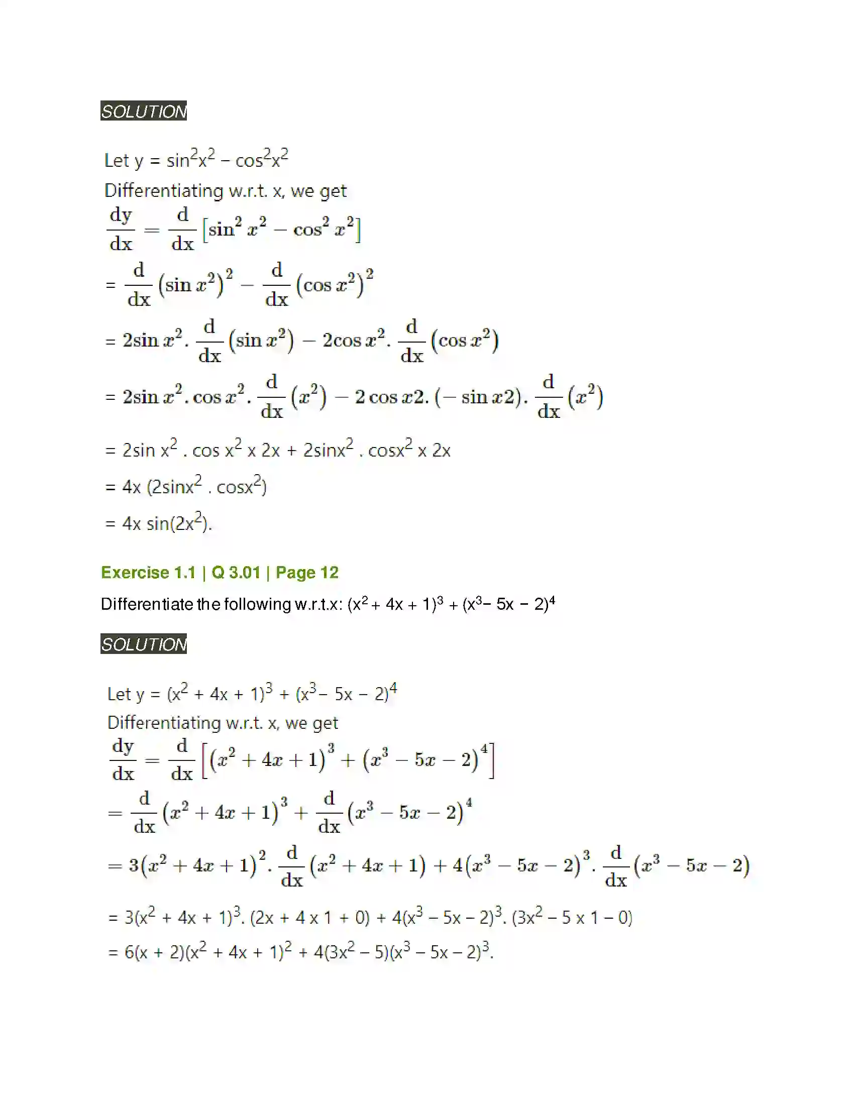 Maharashtra Board Class 12th Mathematics & Statistics-2 (Arts & Science) Differentiation Solution 17