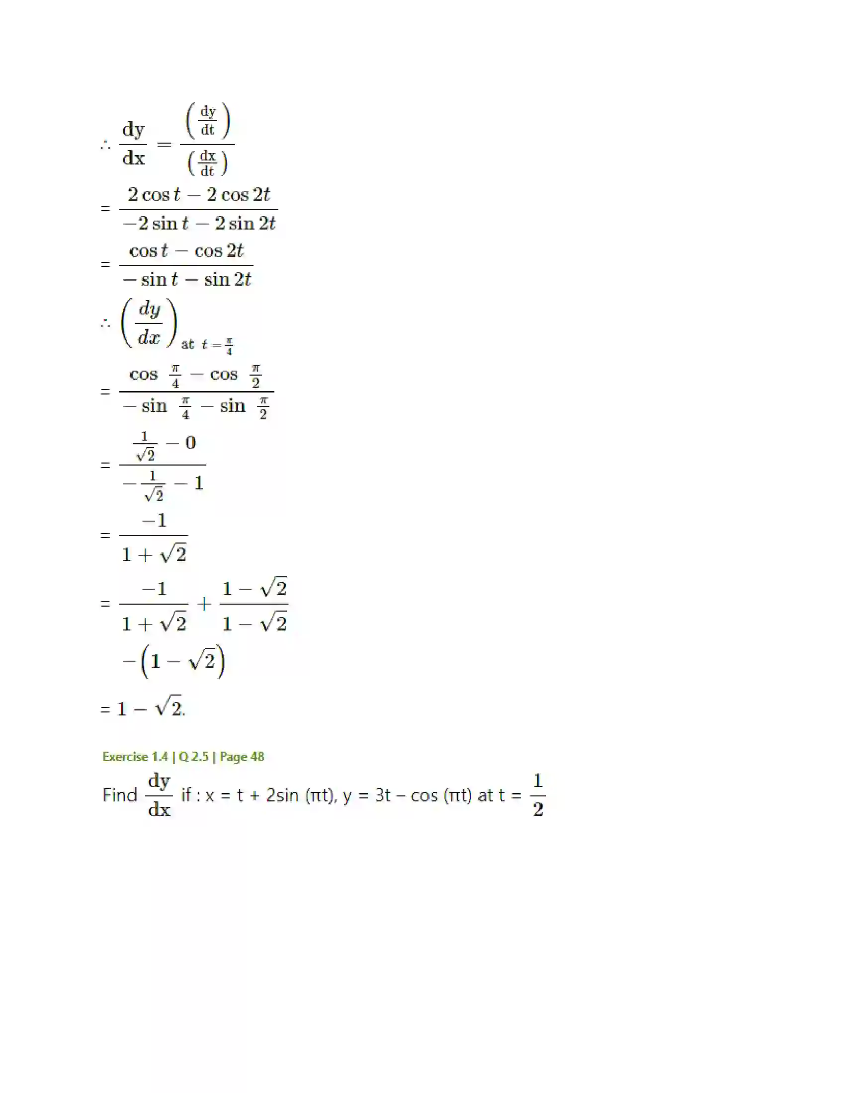 Maharashtra Board Class 12th Mathematics & Statistics-2 (Arts & Science) Differentiation Solution 171