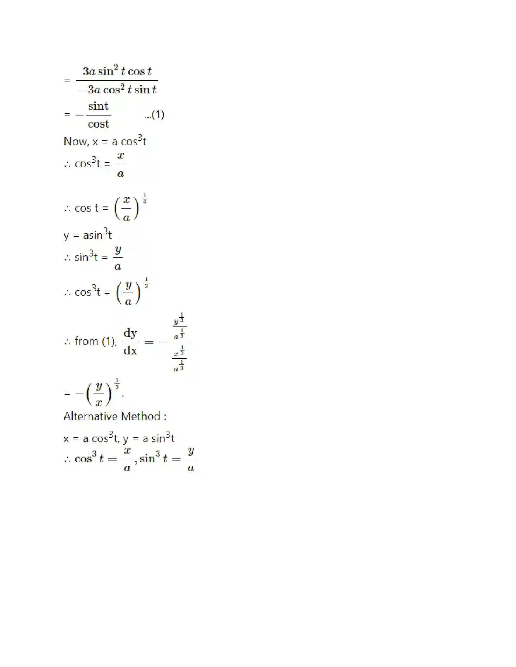 Maharashtra Board Class 12th Mathematics & Statistics-2 (Arts & Science) Differentiation Solution 177