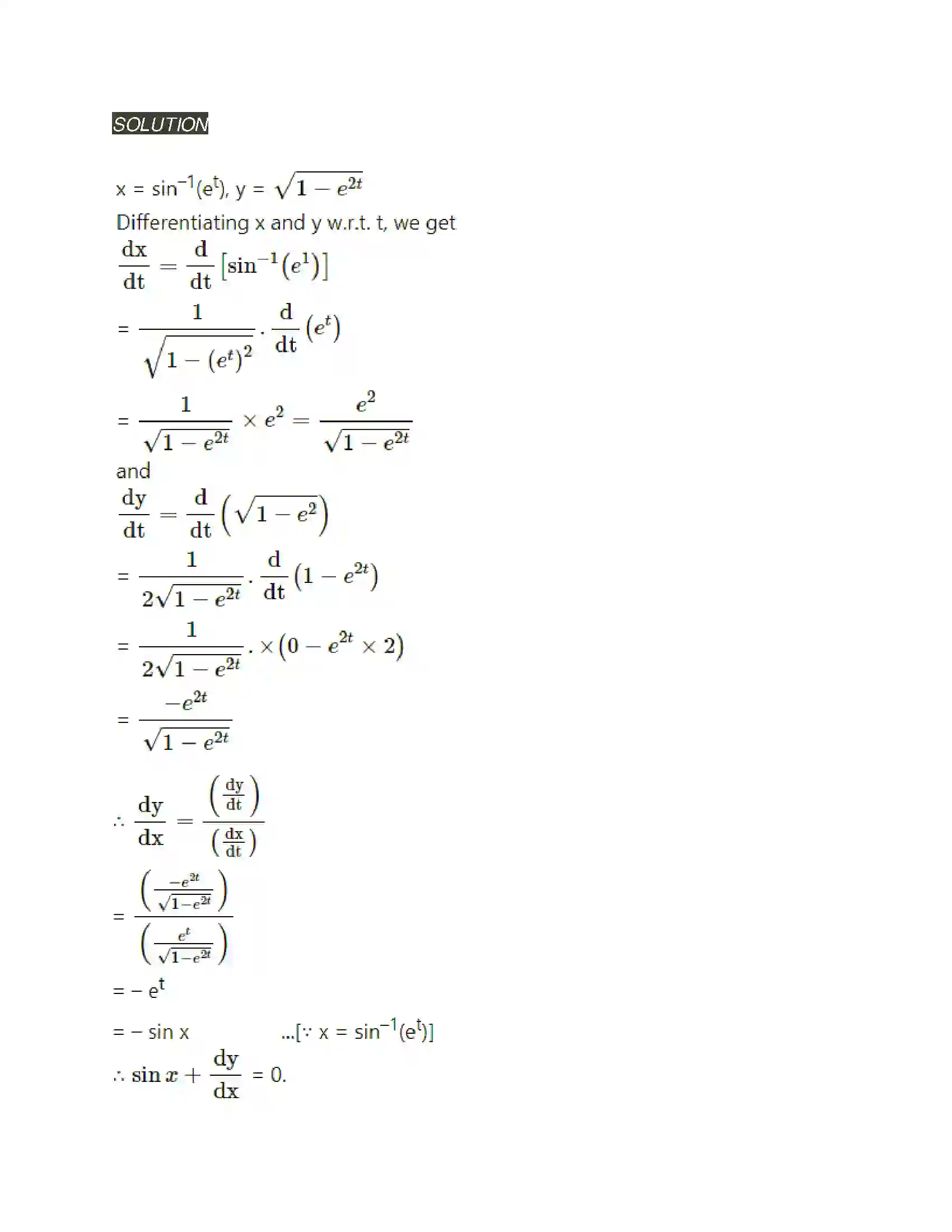 Maharashtra Board Class 12th Mathematics & Statistics-2 (Arts & Science) Differentiation Solution 181
