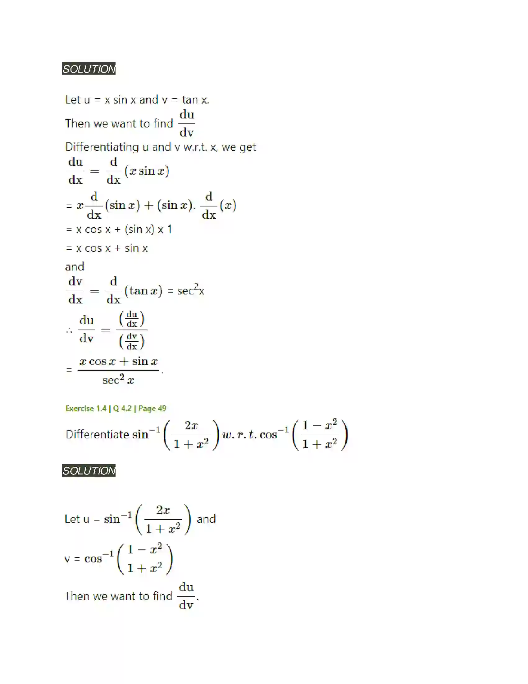 Maharashtra Board Class 12th Mathematics & Statistics-2 (Arts & Science) Differentiation Solution 183