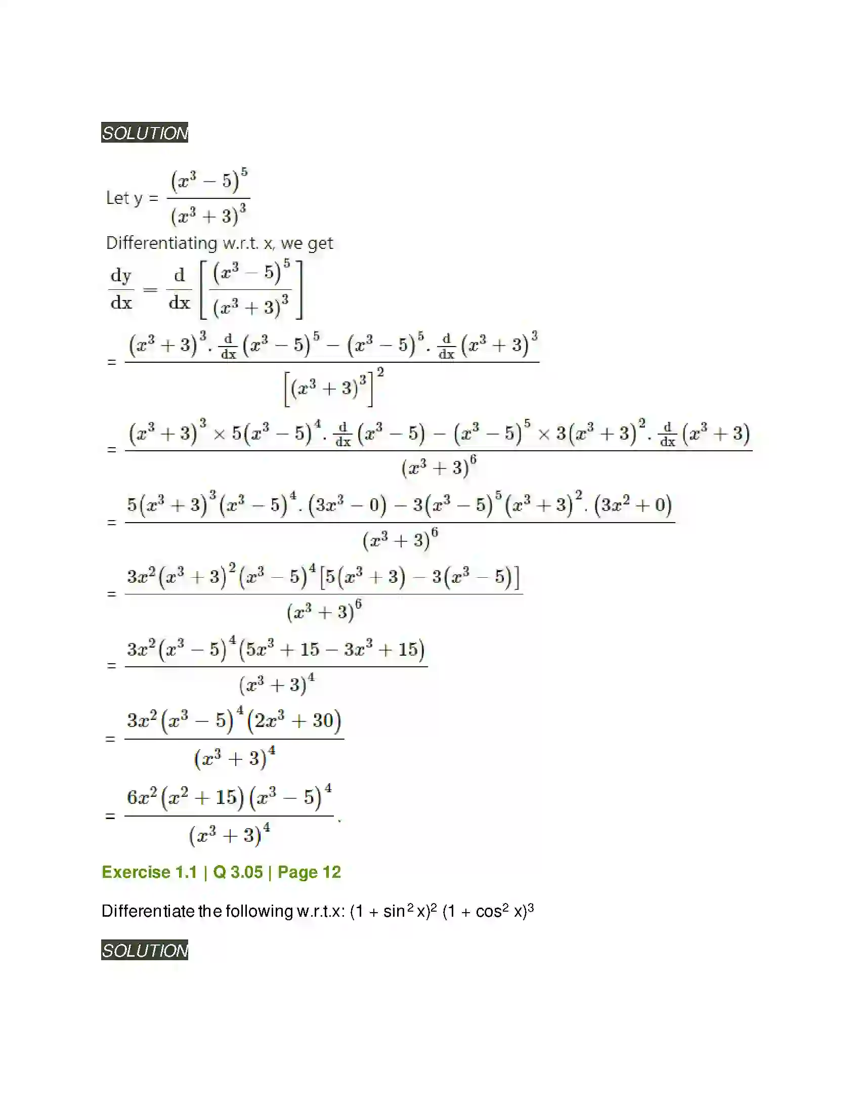 Maharashtra Board Class 12th Mathematics & Statistics-2 (Arts & Science) Differentiation Solution 20