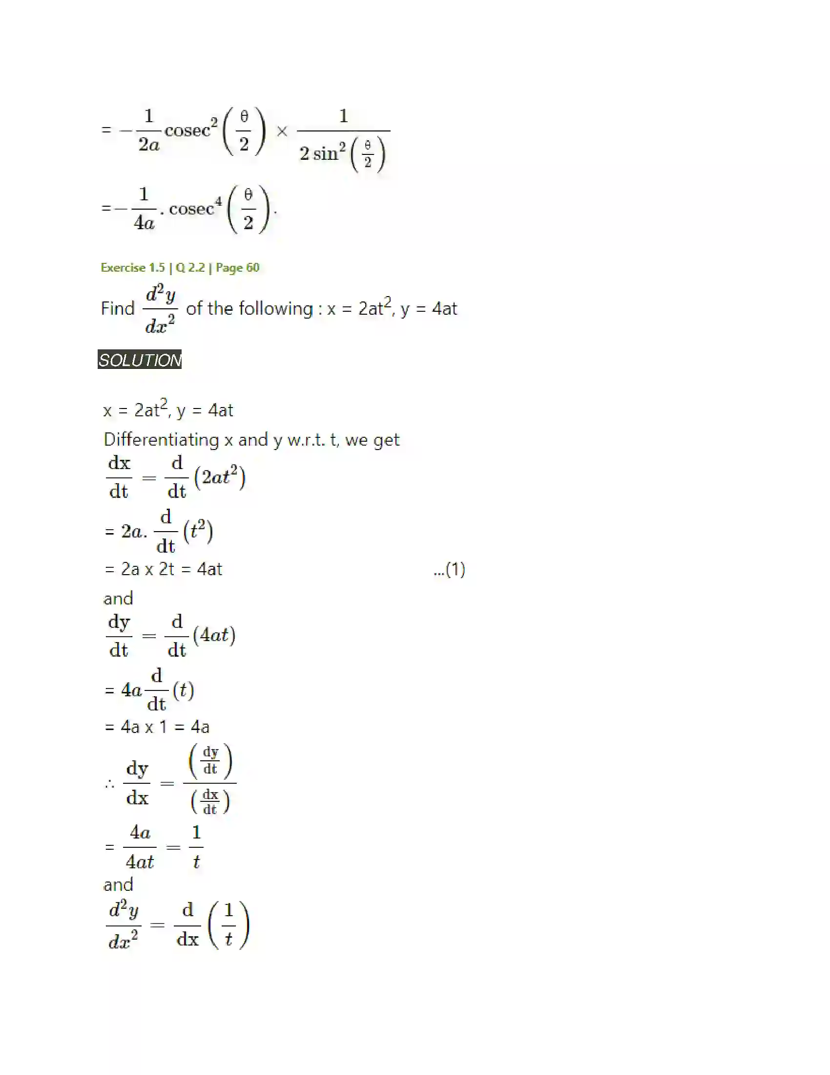 Maharashtra Board Class 12th Mathematics & Statistics-2 (Arts & Science) Differentiation Solution 202