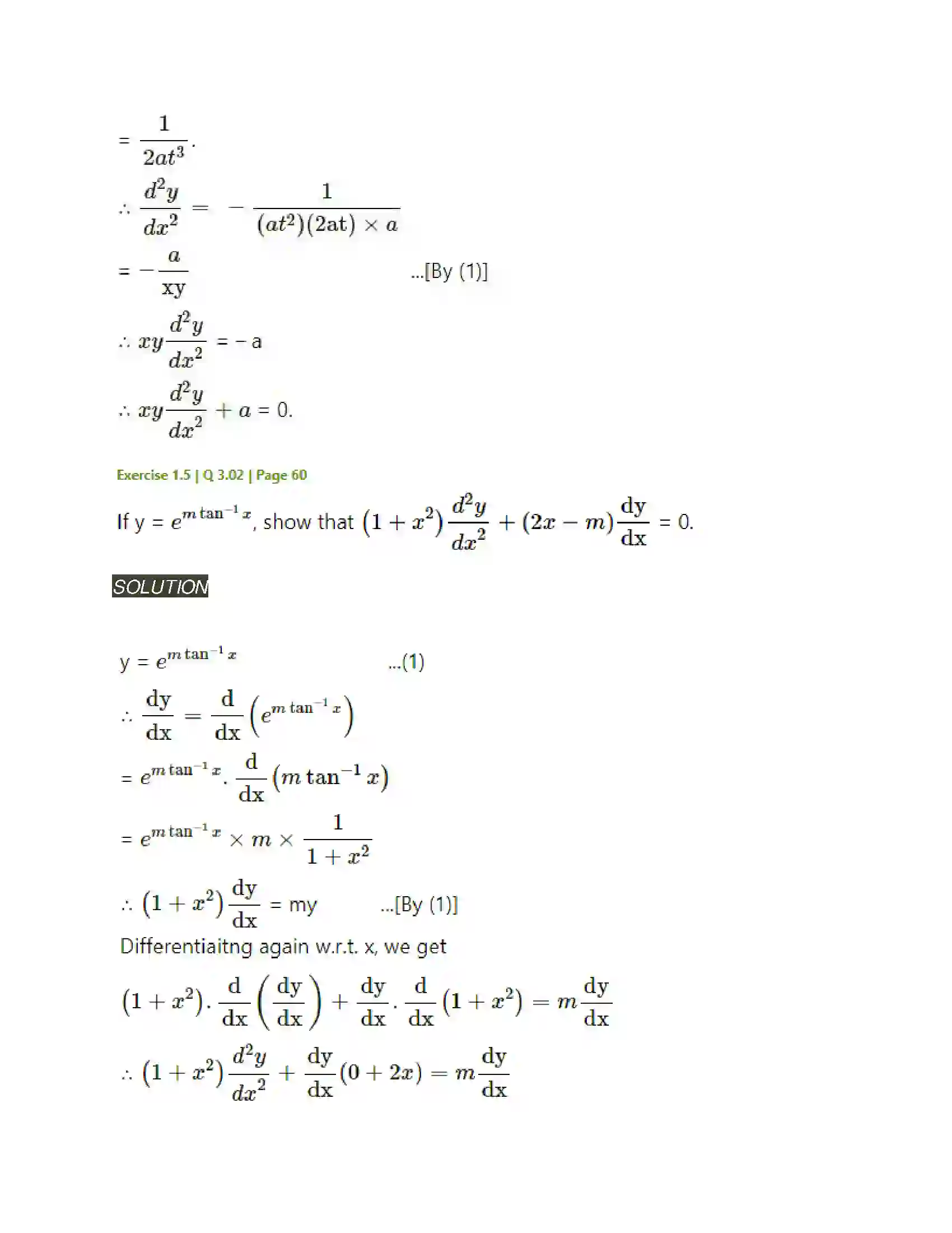 Maharashtra Board Class 12th Mathematics & Statistics-2 (Arts & Science) Differentiation Solution 208