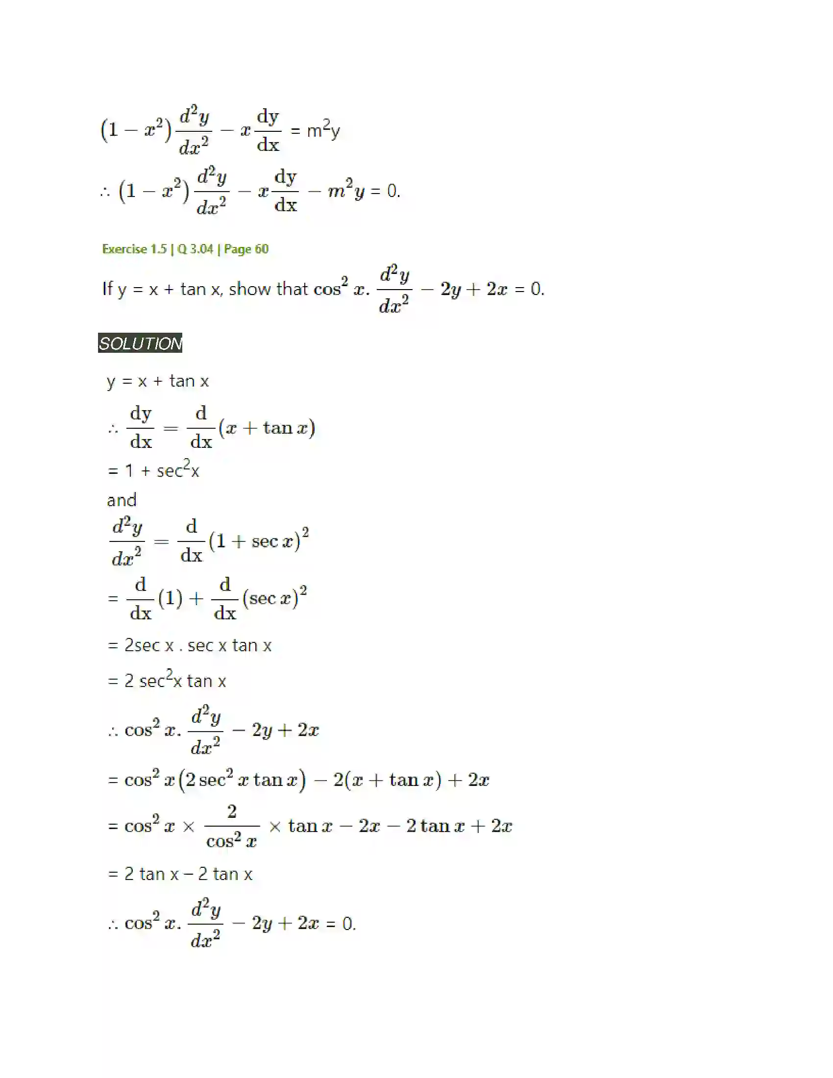 Maharashtra Board Class 12th Mathematics & Statistics-2 (Arts & Science) Differentiation Solution 210