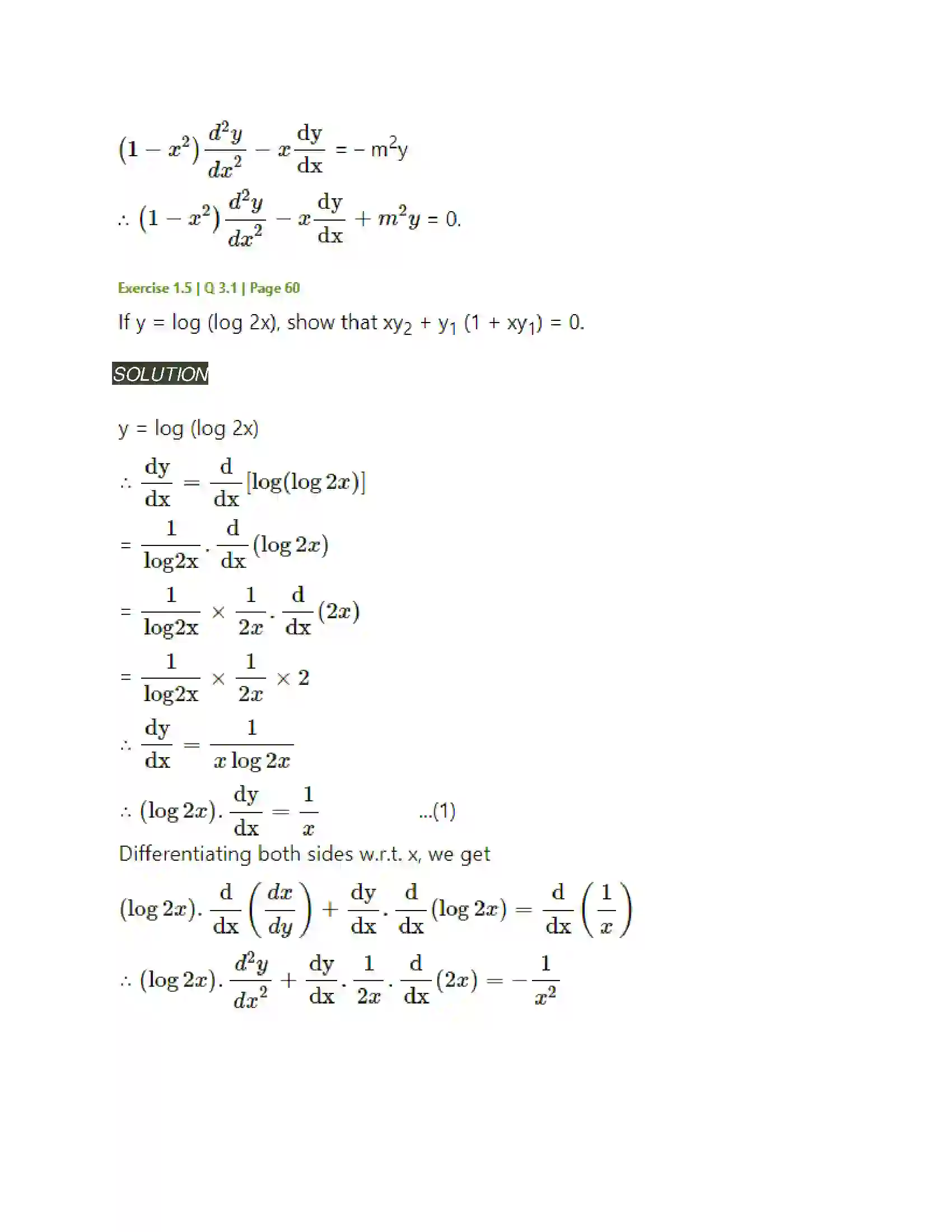 Maharashtra Board Class 12th Mathematics & Statistics-2 (Arts & Science) Differentiation Solution 217