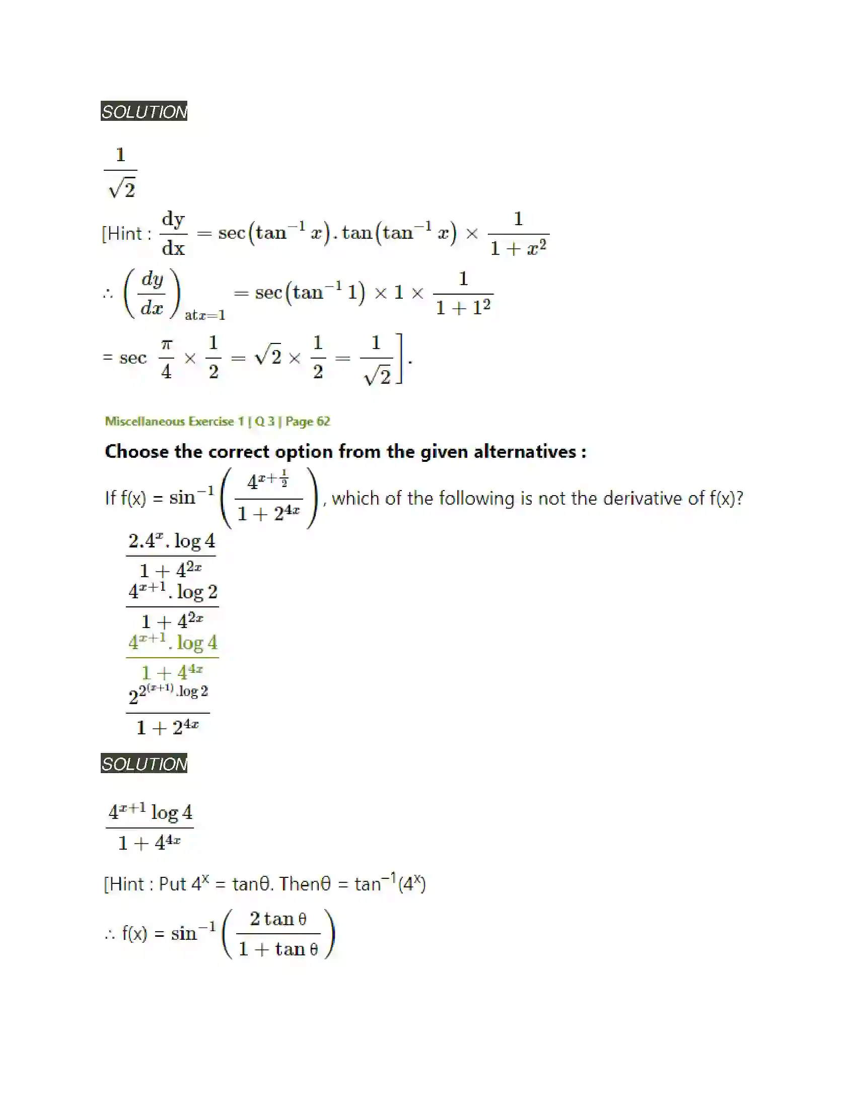 Maharashtra Board Class 12th Mathematics & Statistics-2 (Arts & Science) Differentiation Solution 239