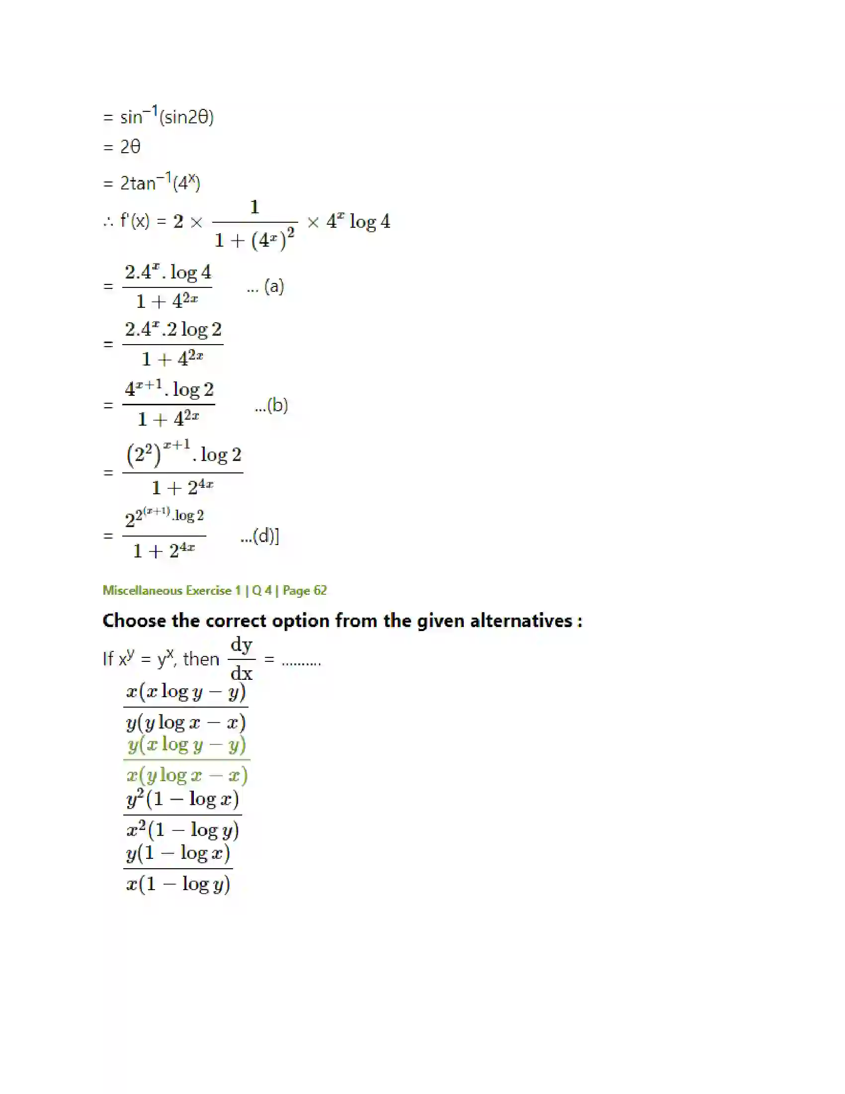 Maharashtra Board Class 12th Mathematics & Statistics-2 (Arts & Science) Differentiation Solution 240