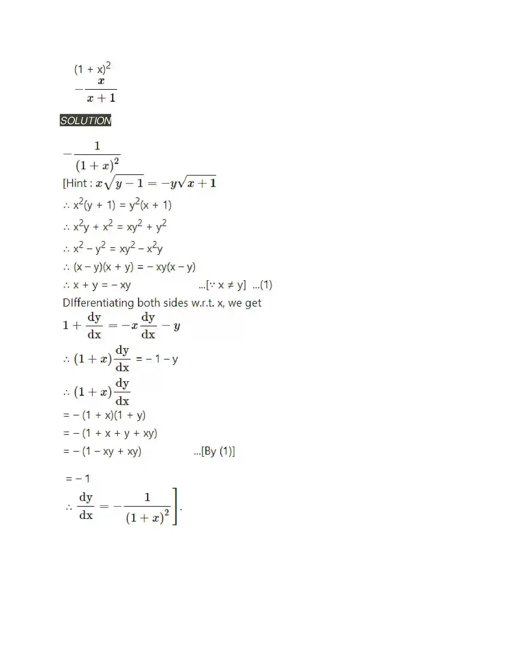 Maharashtra Board Class 12th Mathematics & Statistics-2 (Arts & Science) Differentiation Solution 246