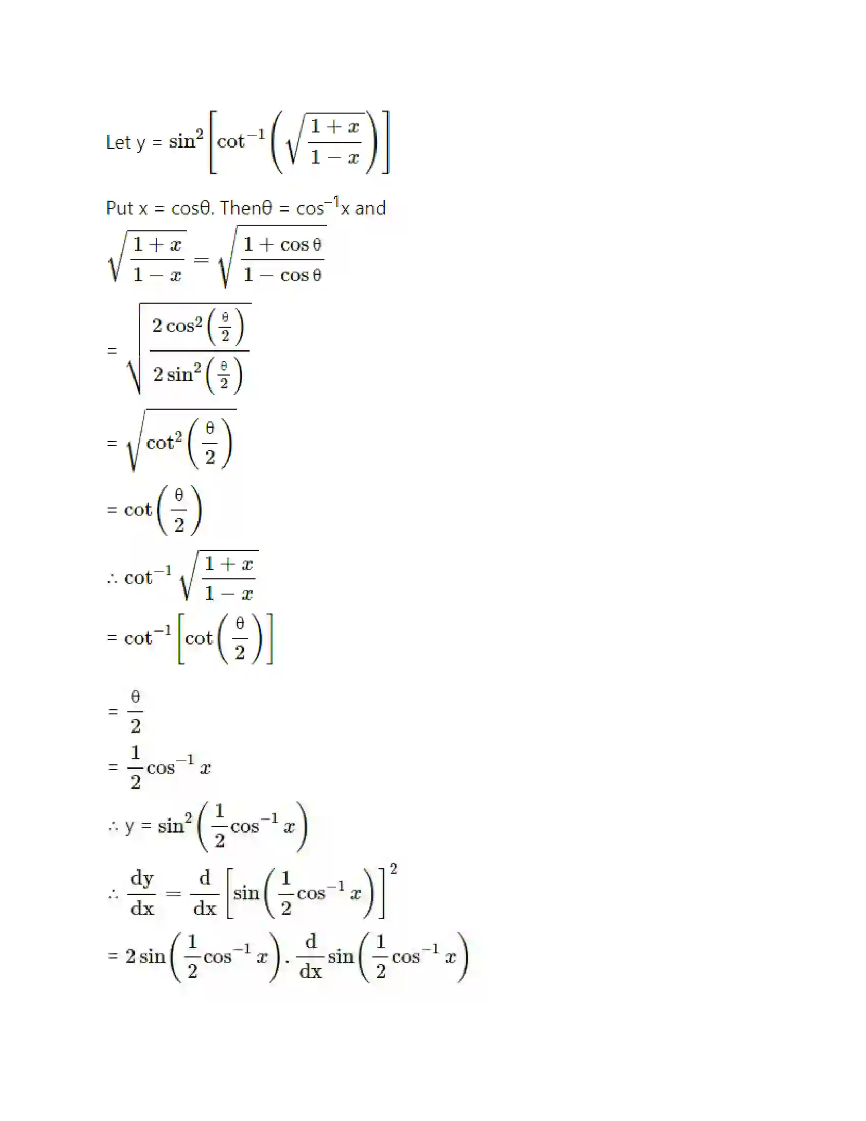Maharashtra Board Class 12th Mathematics & Statistics-2 (Arts & Science) Differentiation Solution 259