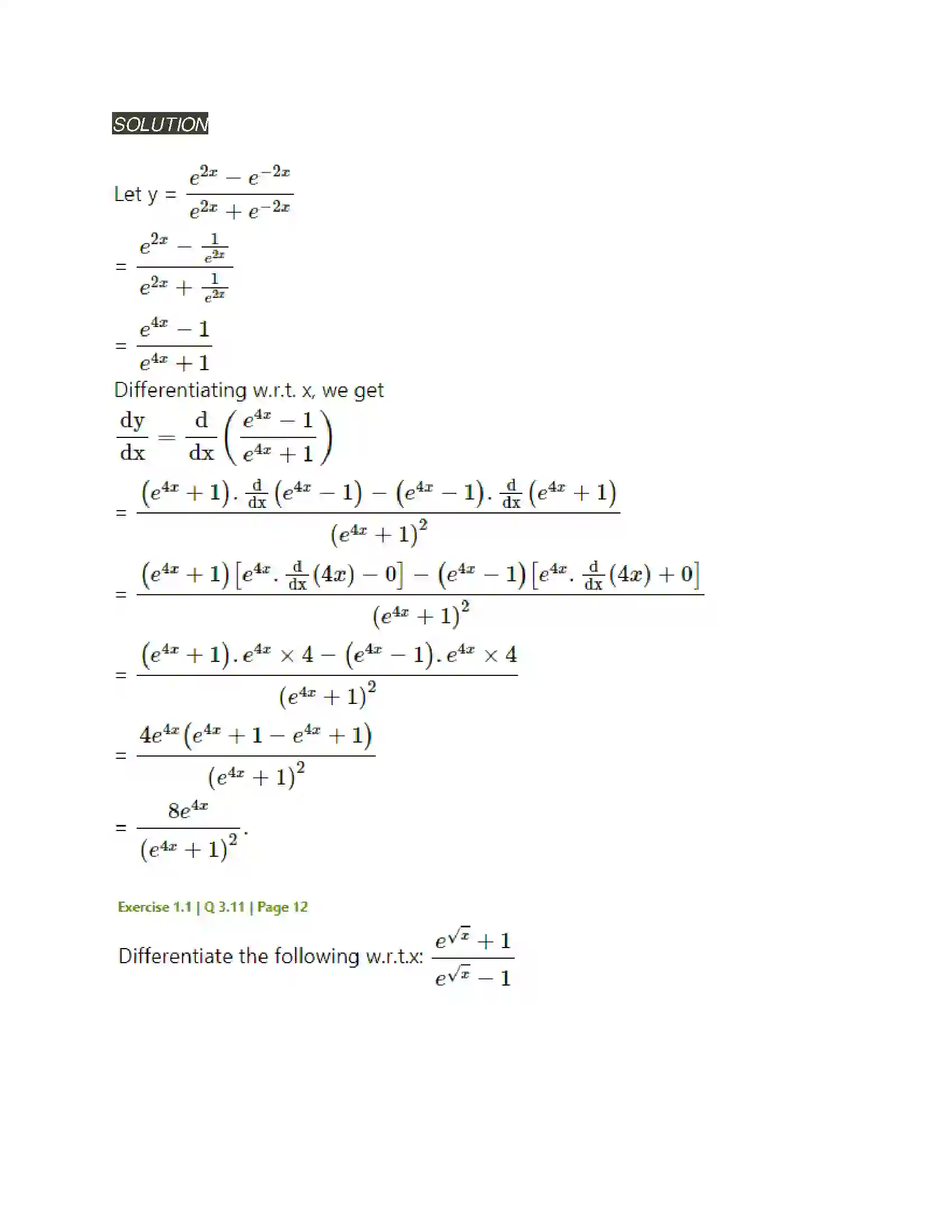 Maharashtra Board Class 12th Mathematics & Statistics-2 (Arts & Science) Differentiation Solution 26