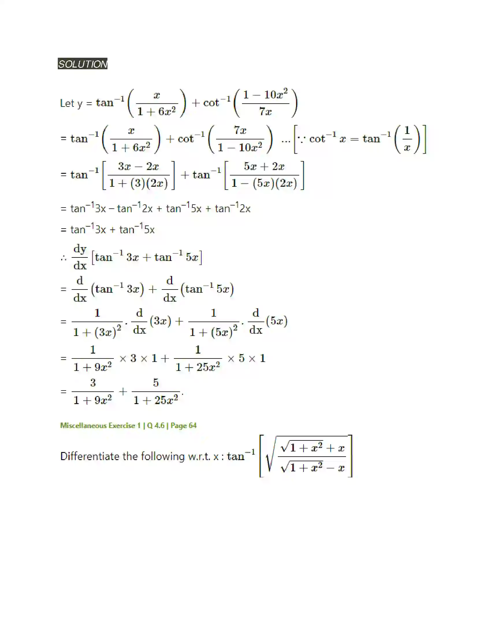 Maharashtra Board Class 12th Mathematics & Statistics-2 (Arts & Science) Differentiation Solution 263