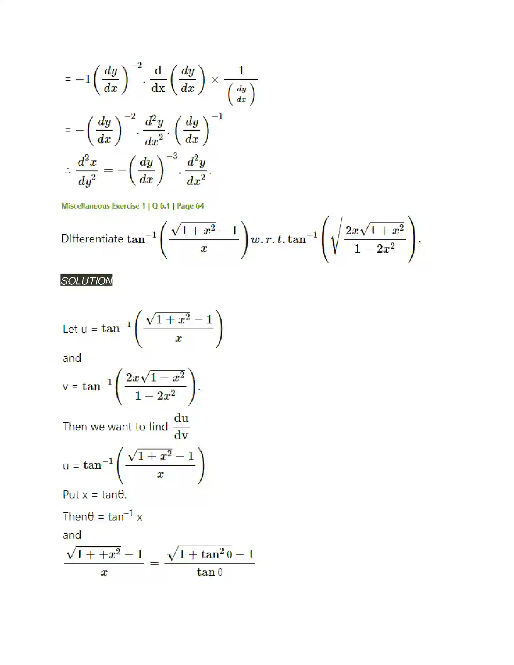 Maharashtra Board Class 12th Mathematics & Statistics-2 (Arts & Science) Differentiation Solution 271