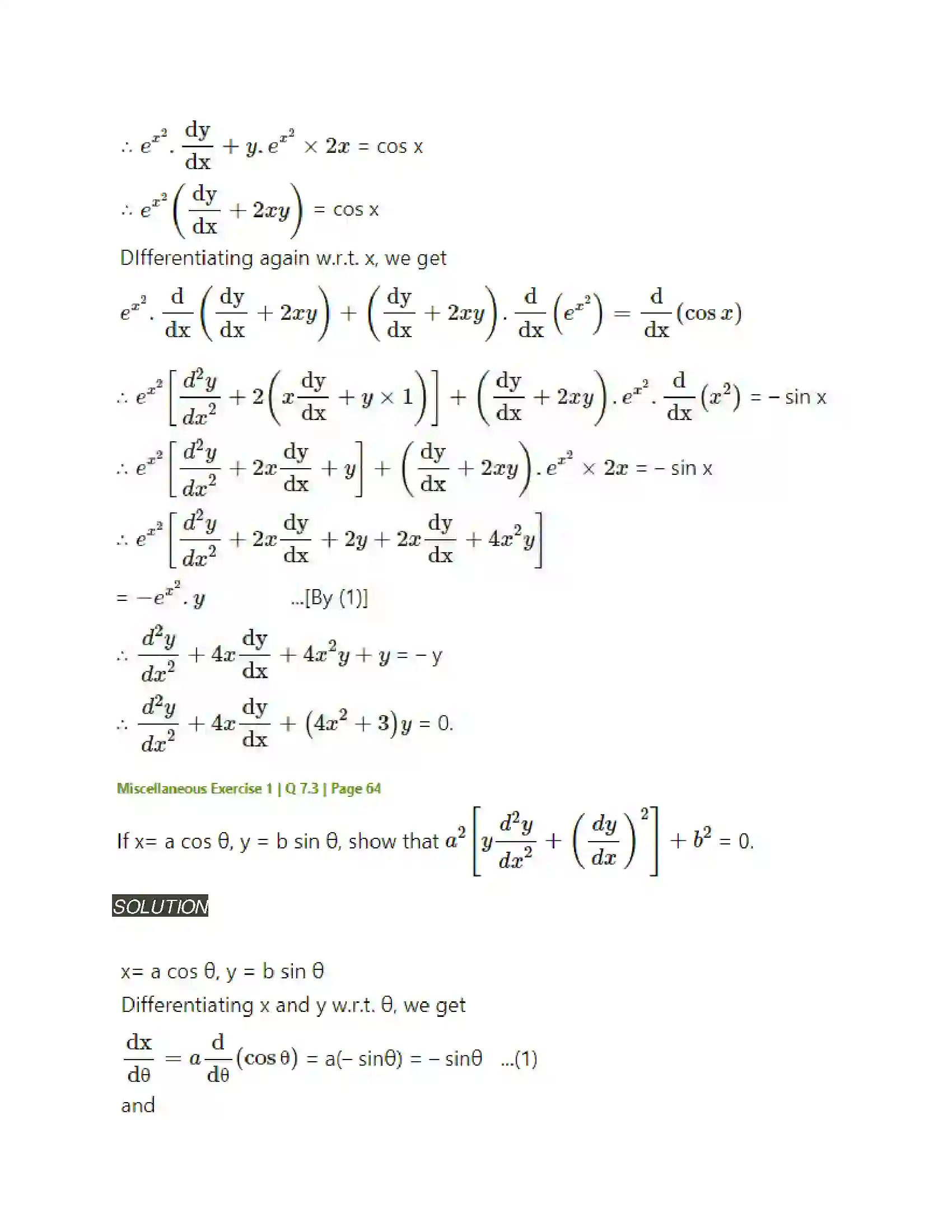 Maharashtra Board Class 12th Mathematics & Statistics-2 (Arts & Science) Differentiation Solution 281
