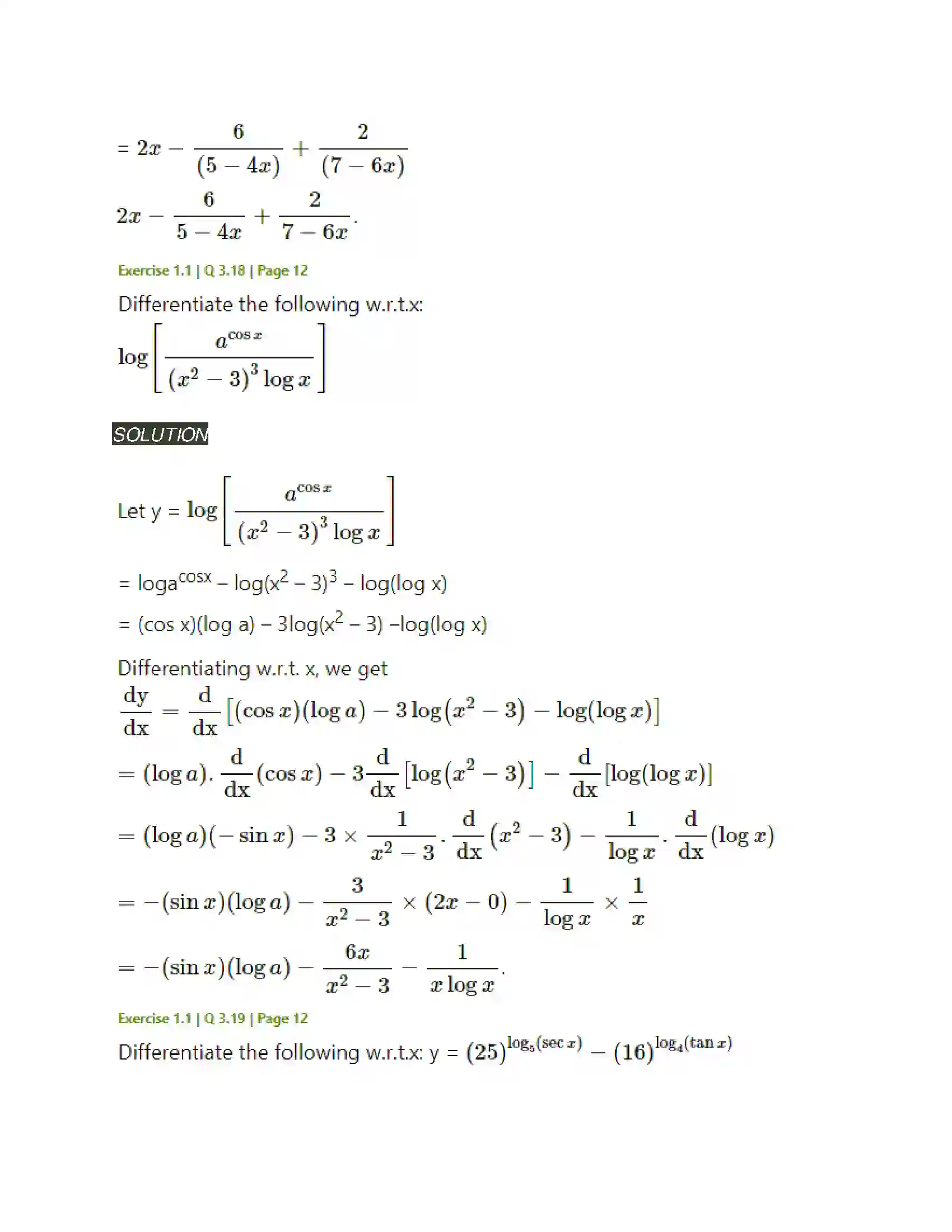 Maharashtra Board Class 12th Mathematics & Statistics-2 (Arts & Science) Differentiation Solution 34