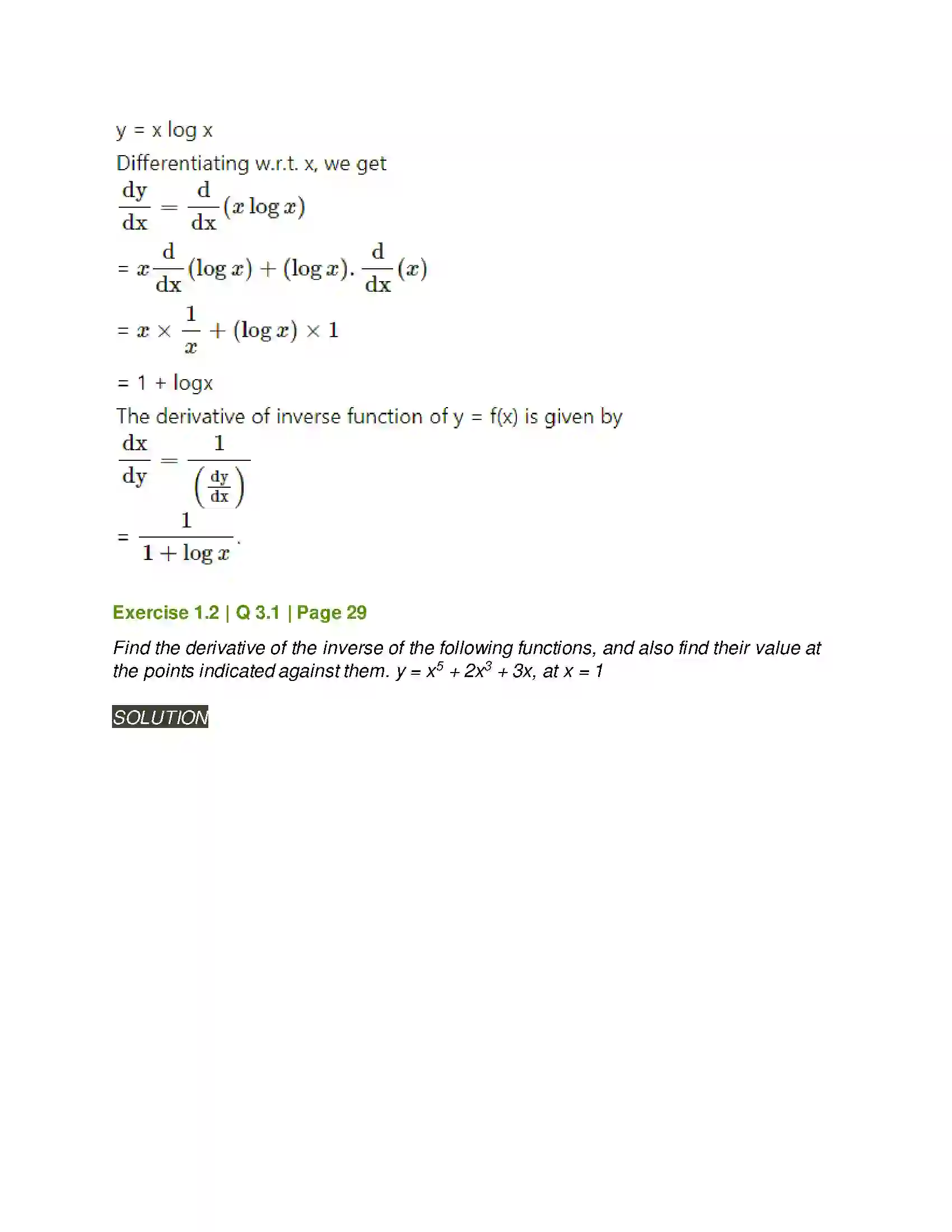 Maharashtra Board Class 12th Mathematics & Statistics-2 (Arts & Science) Differentiation Solution 56
