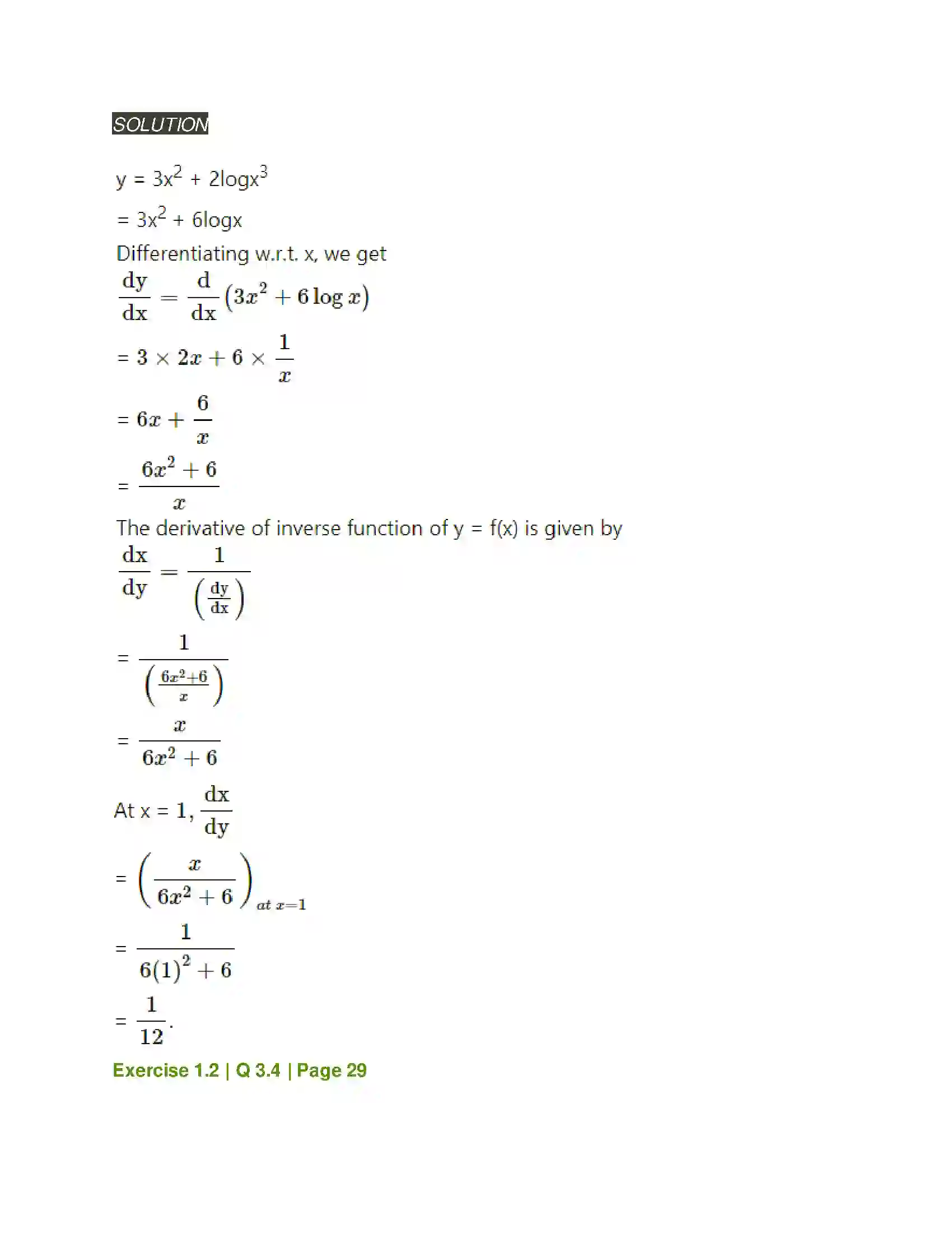 Maharashtra Board Class 12th Mathematics & Statistics-2 (Arts & Science) Differentiation Solution 59