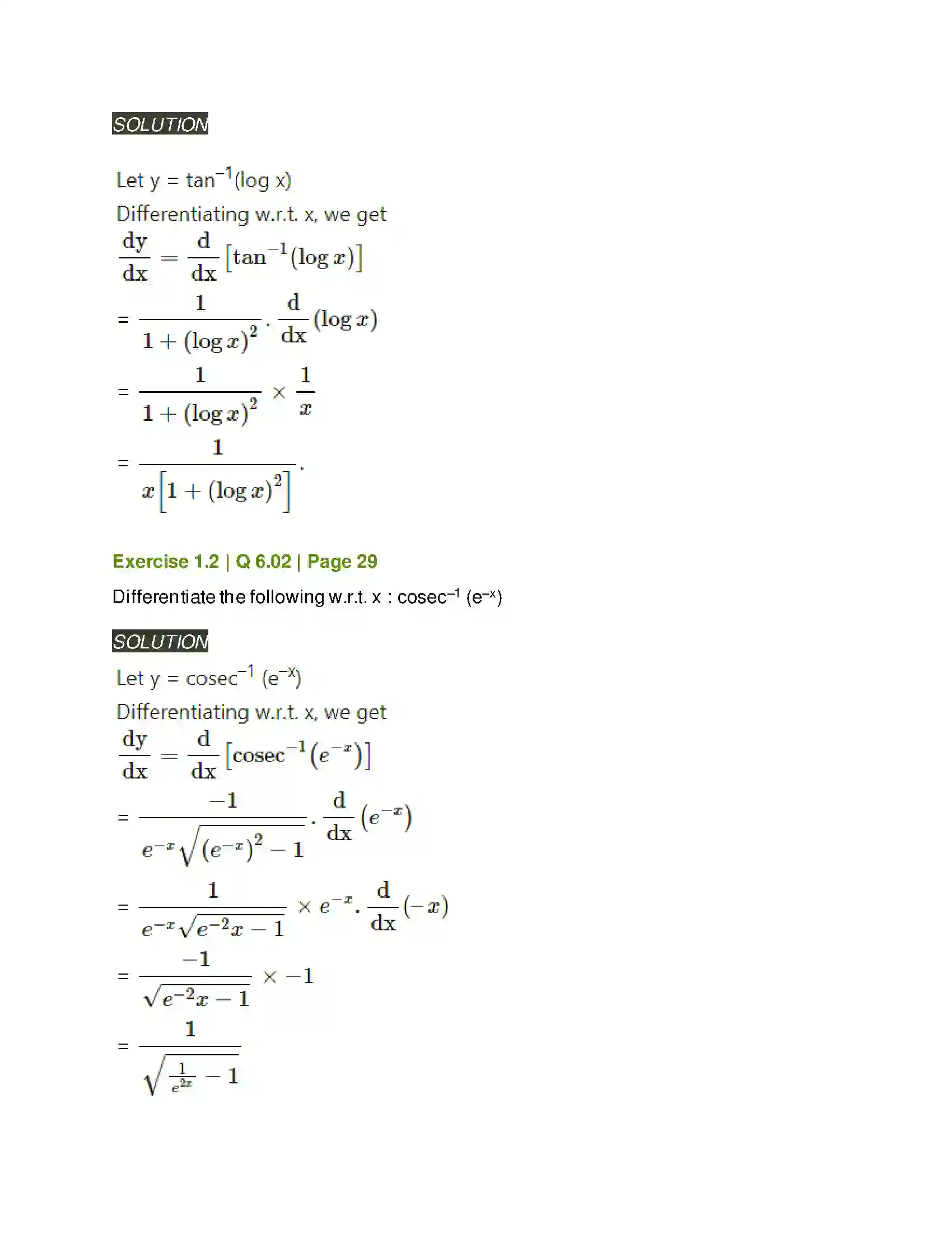 Maharashtra Board Class 12th Mathematics & Statistics-2 (Arts & Science) Differentiation Solution 64