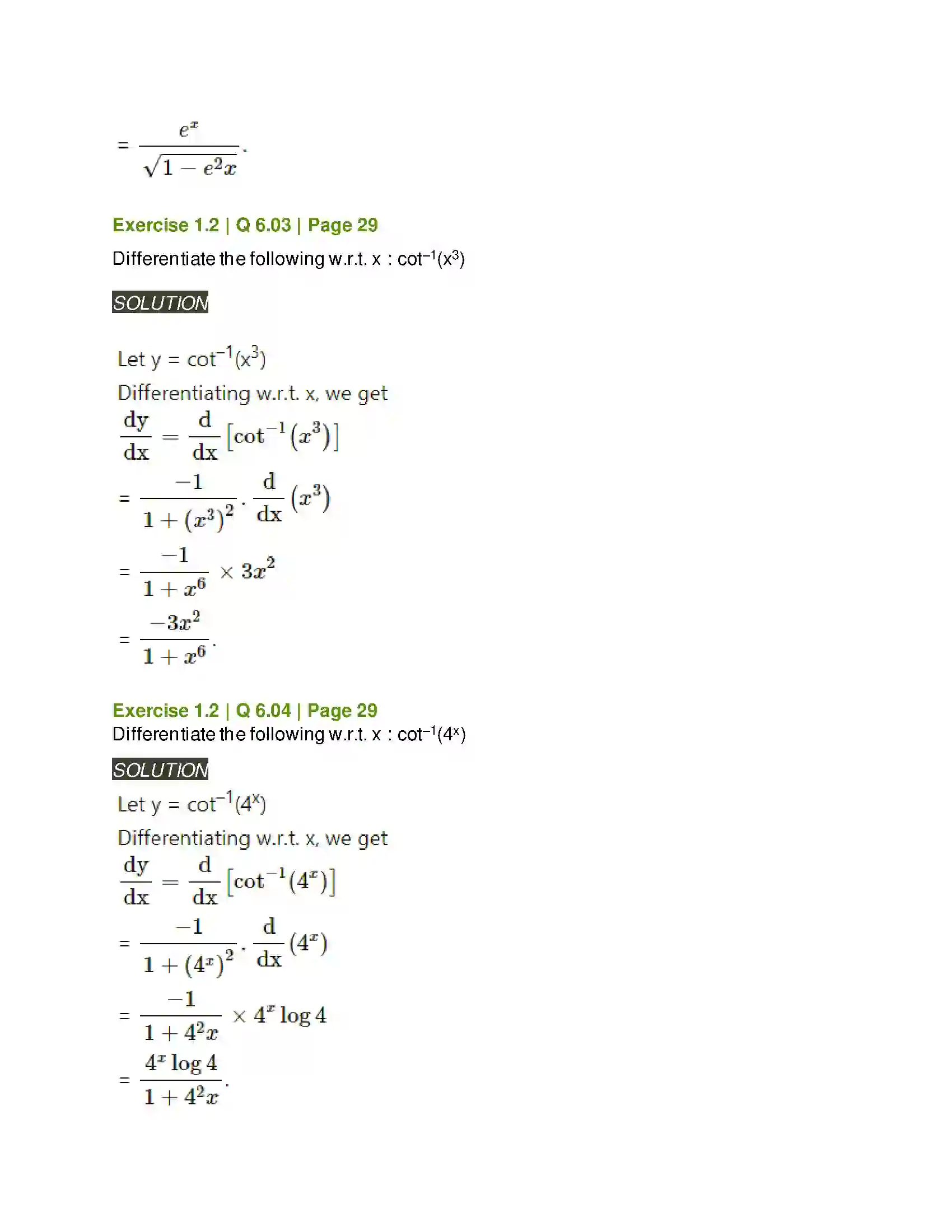 Maharashtra Board Class 12th Mathematics & Statistics-2 (Arts & Science) Differentiation Solution 65