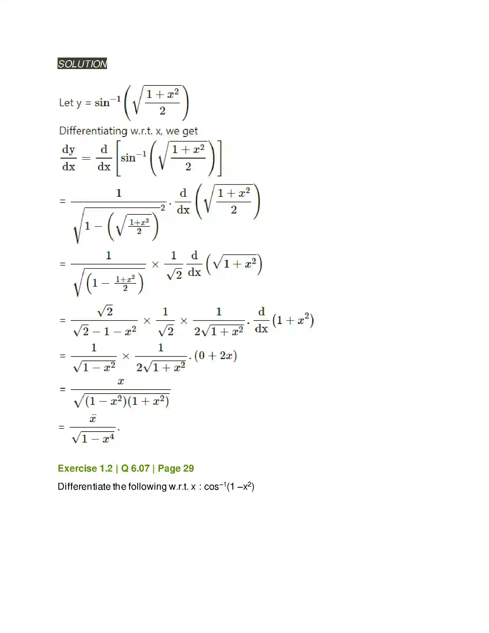 Maharashtra Board Class 12th Mathematics & Statistics-2 (Arts & Science) Differentiation Solution 67