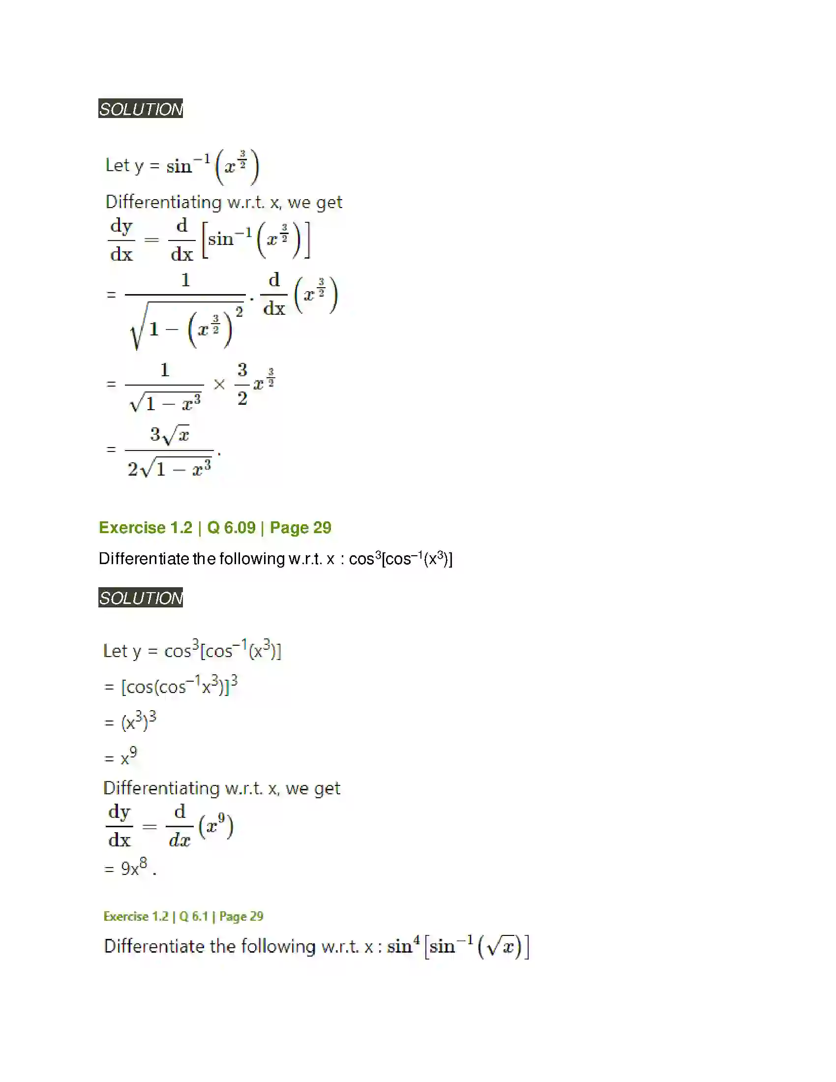 Maharashtra Board Class 12th Mathematics & Statistics-2 (Arts & Science) Differentiation Solution 69