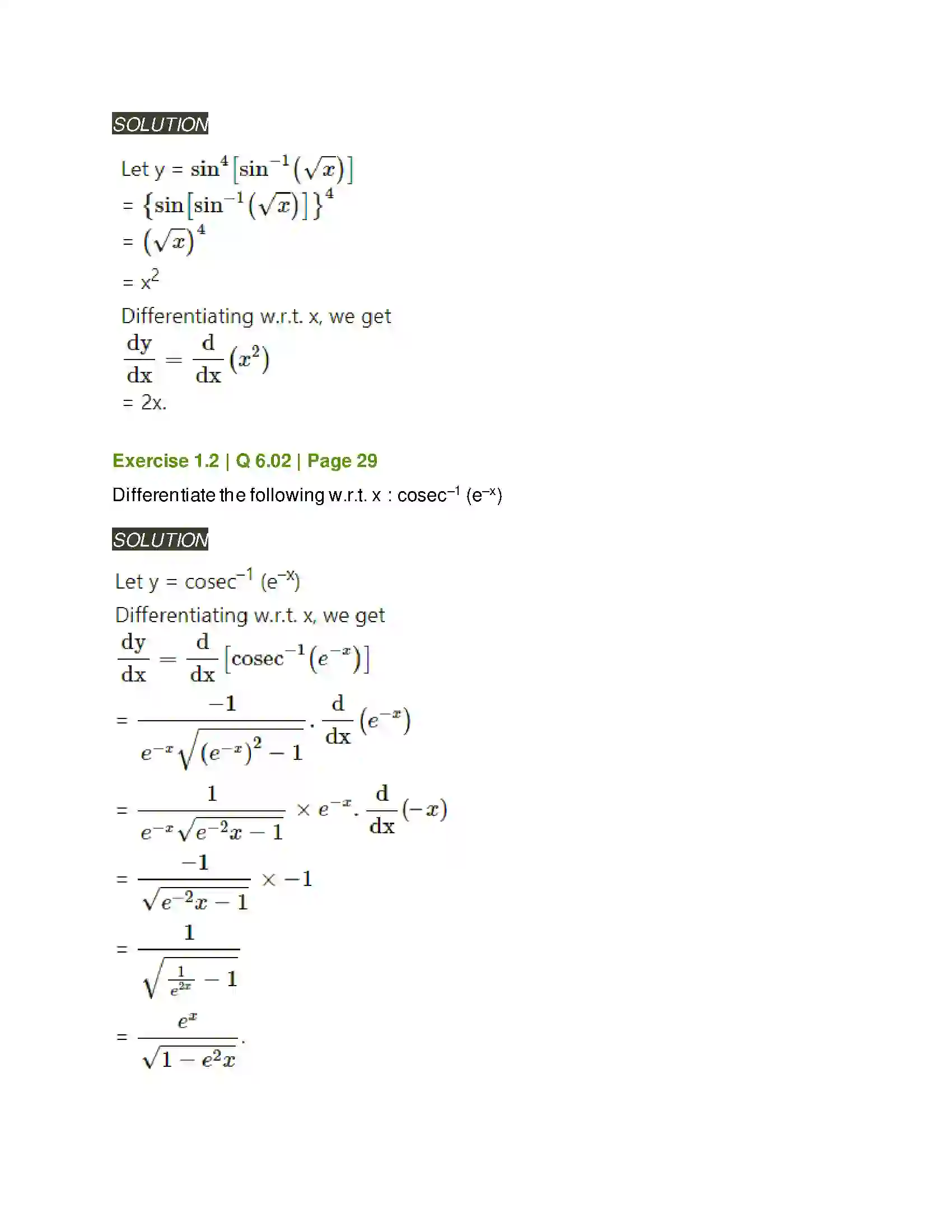 Maharashtra Board Class 12th Mathematics & Statistics-2 (Arts & Science) Differentiation Solution 70