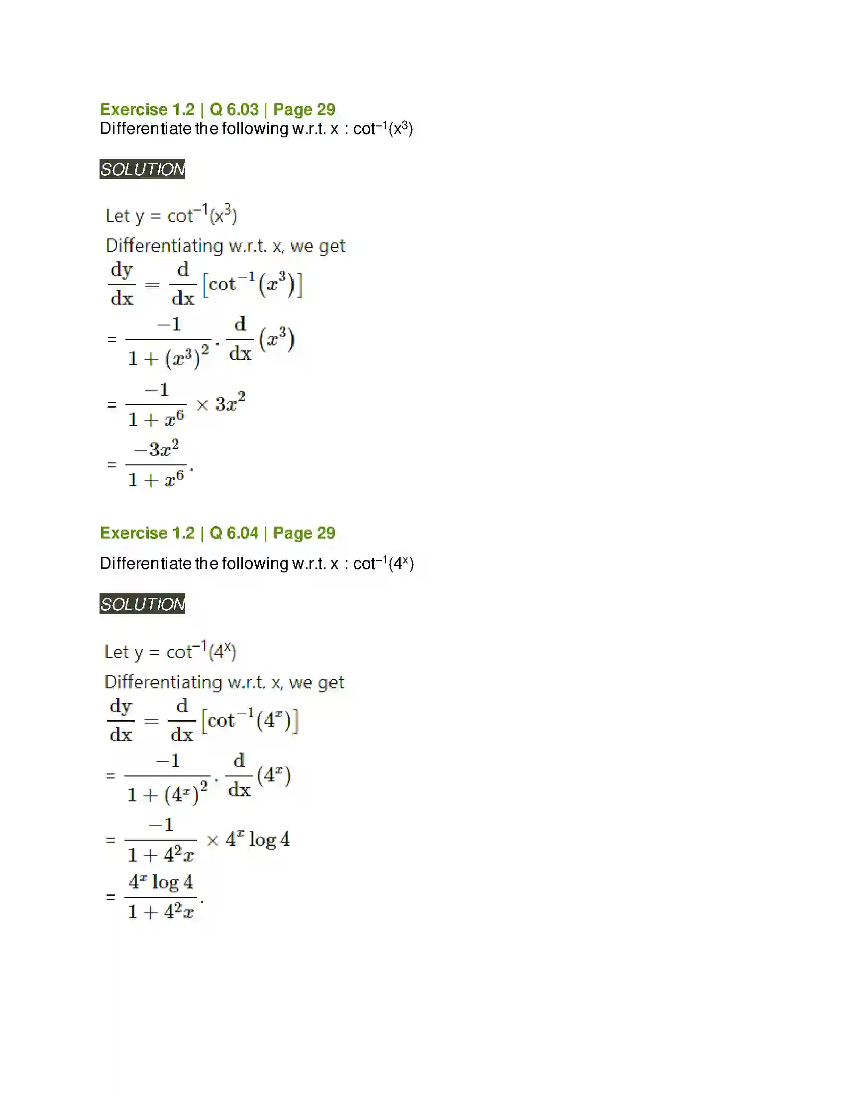 Maharashtra Board Class 12th Mathematics & Statistics-2 (Arts & Science) Differentiation Solution 71