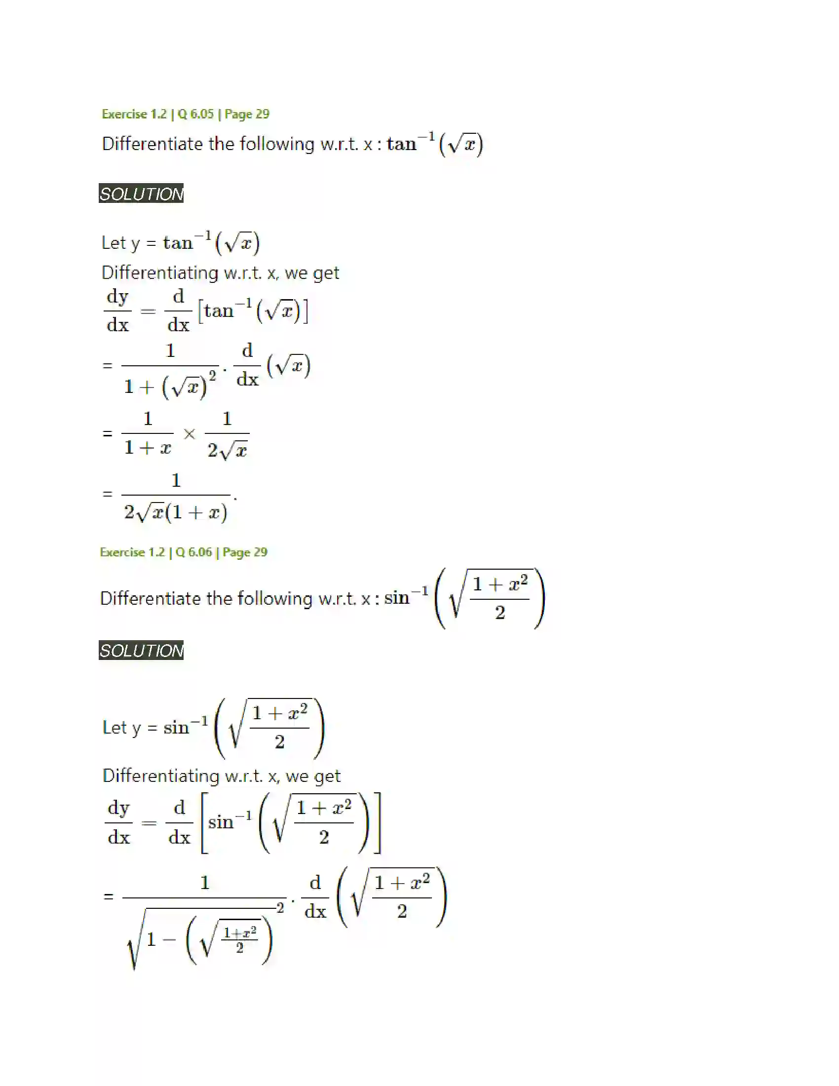 Maharashtra Board Class 12th Mathematics & Statistics-2 (Arts & Science) Differentiation Solution 72